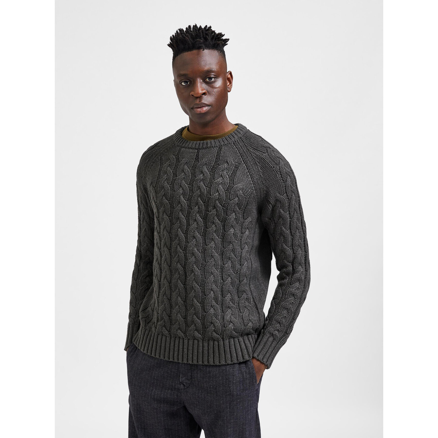 Selected Homme Sweater Bill 16086658 Szürke Regular Fit - Pepit.hu