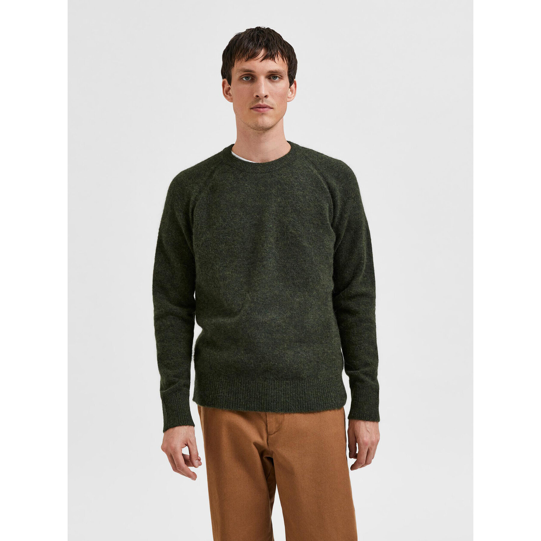 Selected Homme Sweater Rai 16086699 Zöld Regular Fit - Pepit.hu