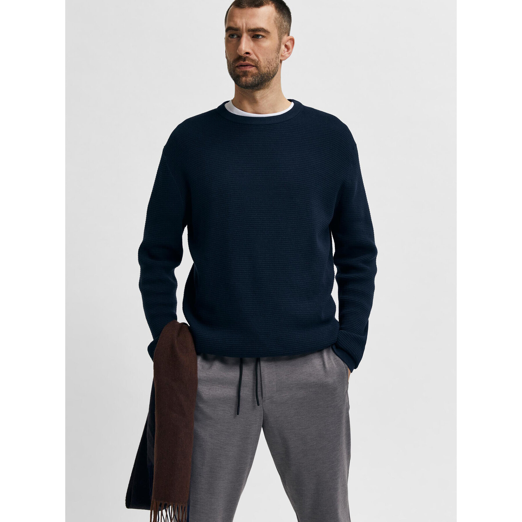 Selected Homme Sweater 16079776 Sötétkék - Pepit.hu