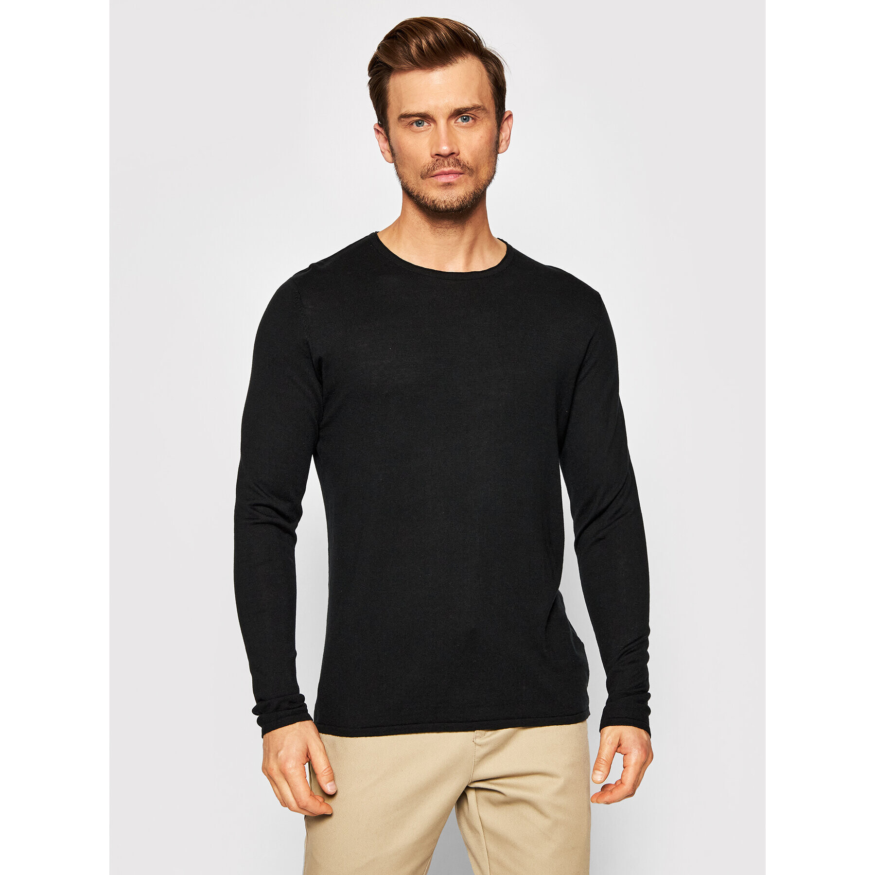 Selected Homme Sweater Rome 16079774 Fekete Regular Fit - Pepit.hu