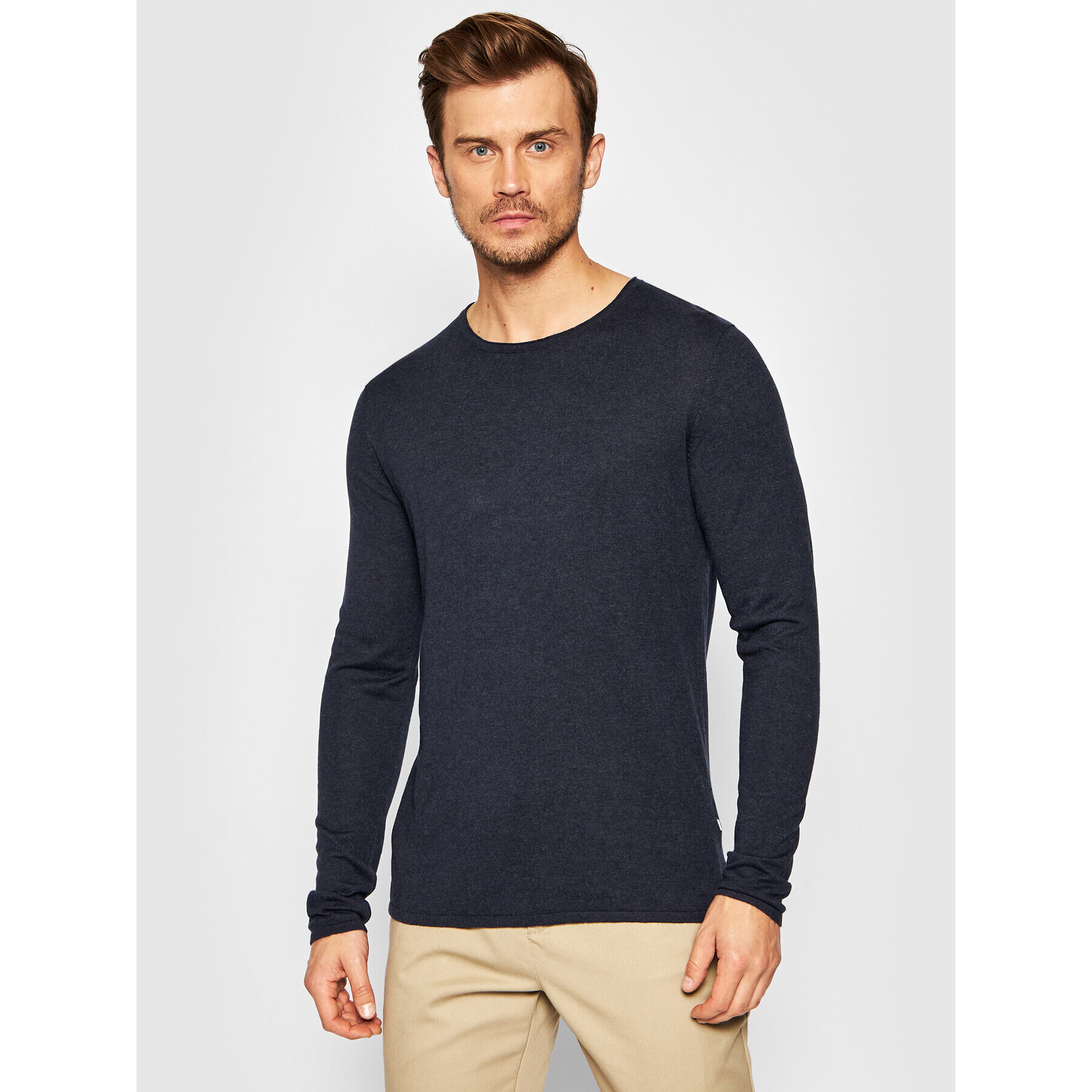 Selected Homme Sweater Rome 16079774 Sötétkék Regular Fit - Pepit.hu