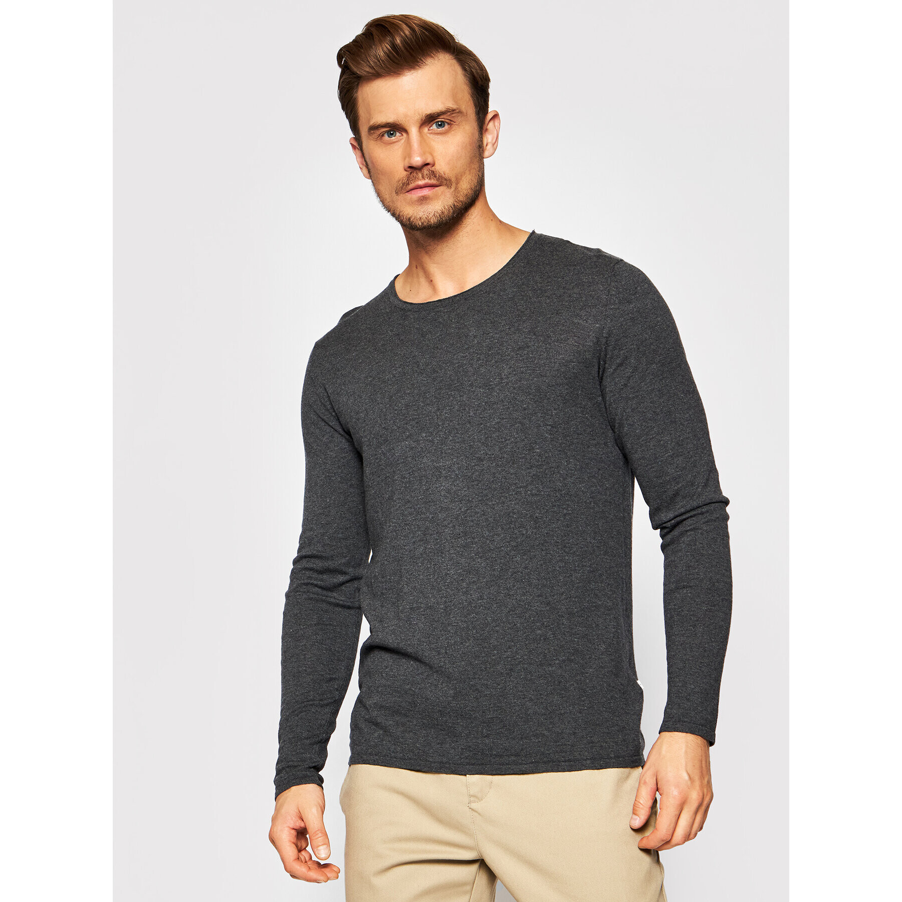 Selected Homme Sweater Rome 16079774 Szürke Regular Fit - Pepit.hu