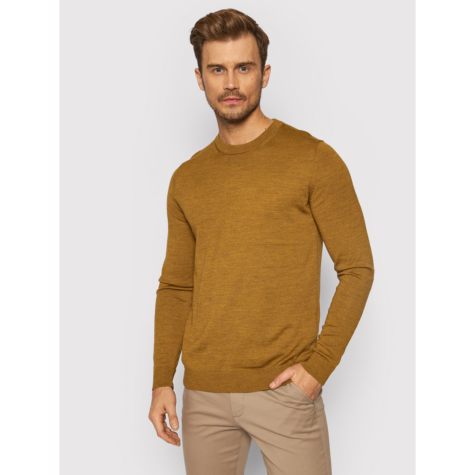 Selected Homme Sweater Town 16079772 Barna Regular Fit - Pepit.hu