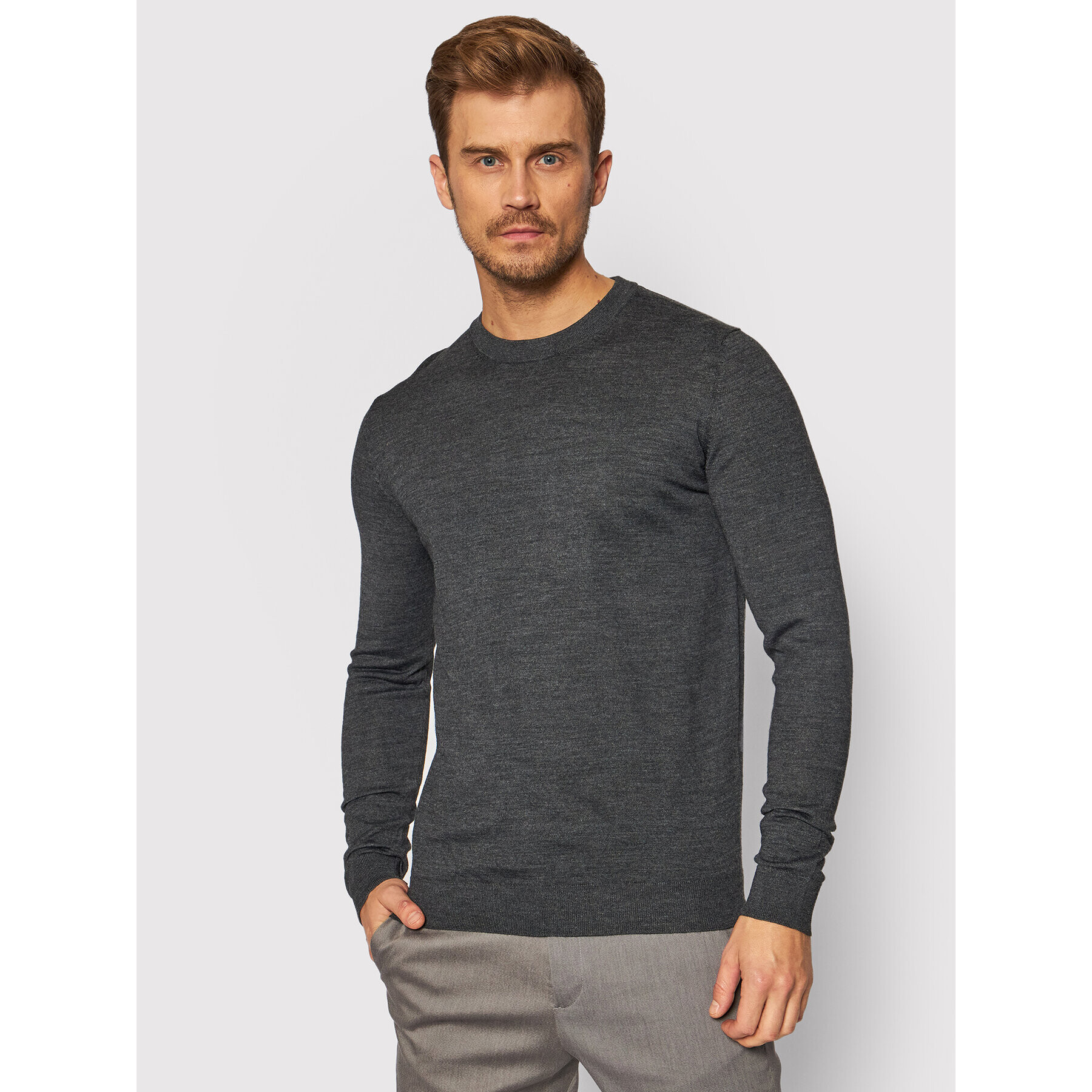 Selected Homme Sweater Town 16079772 Szürke Regular Fit - Pepit.hu