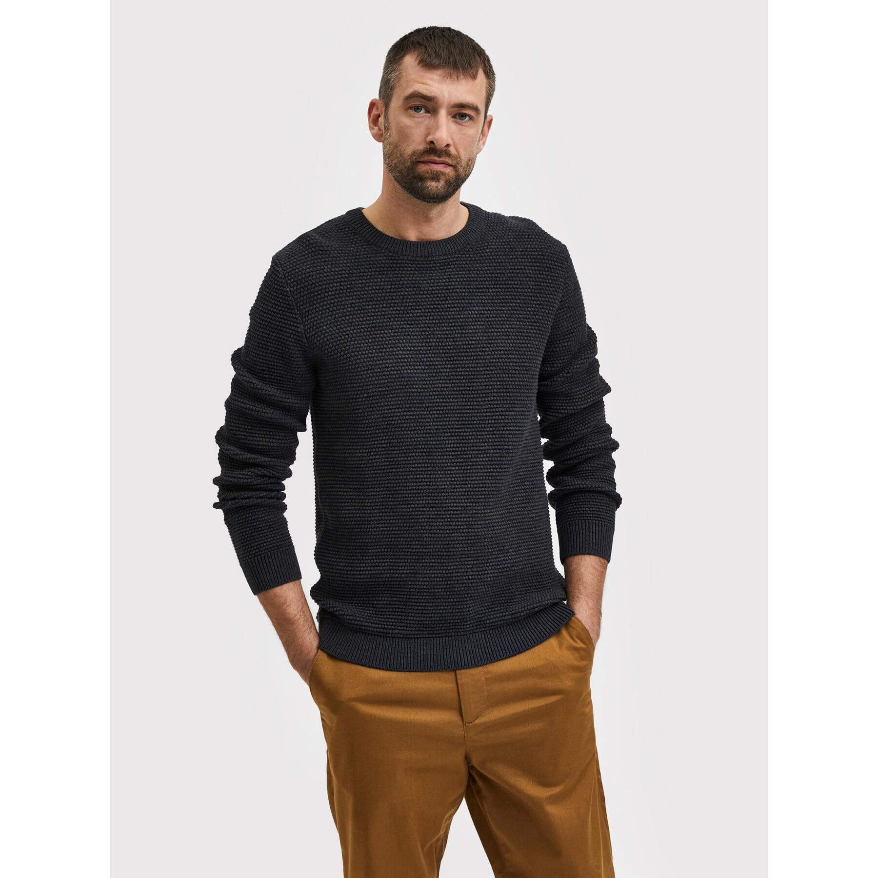 Selected Homme Sweater Vince 16059390 Szürke Regular Fit - Pepit.hu