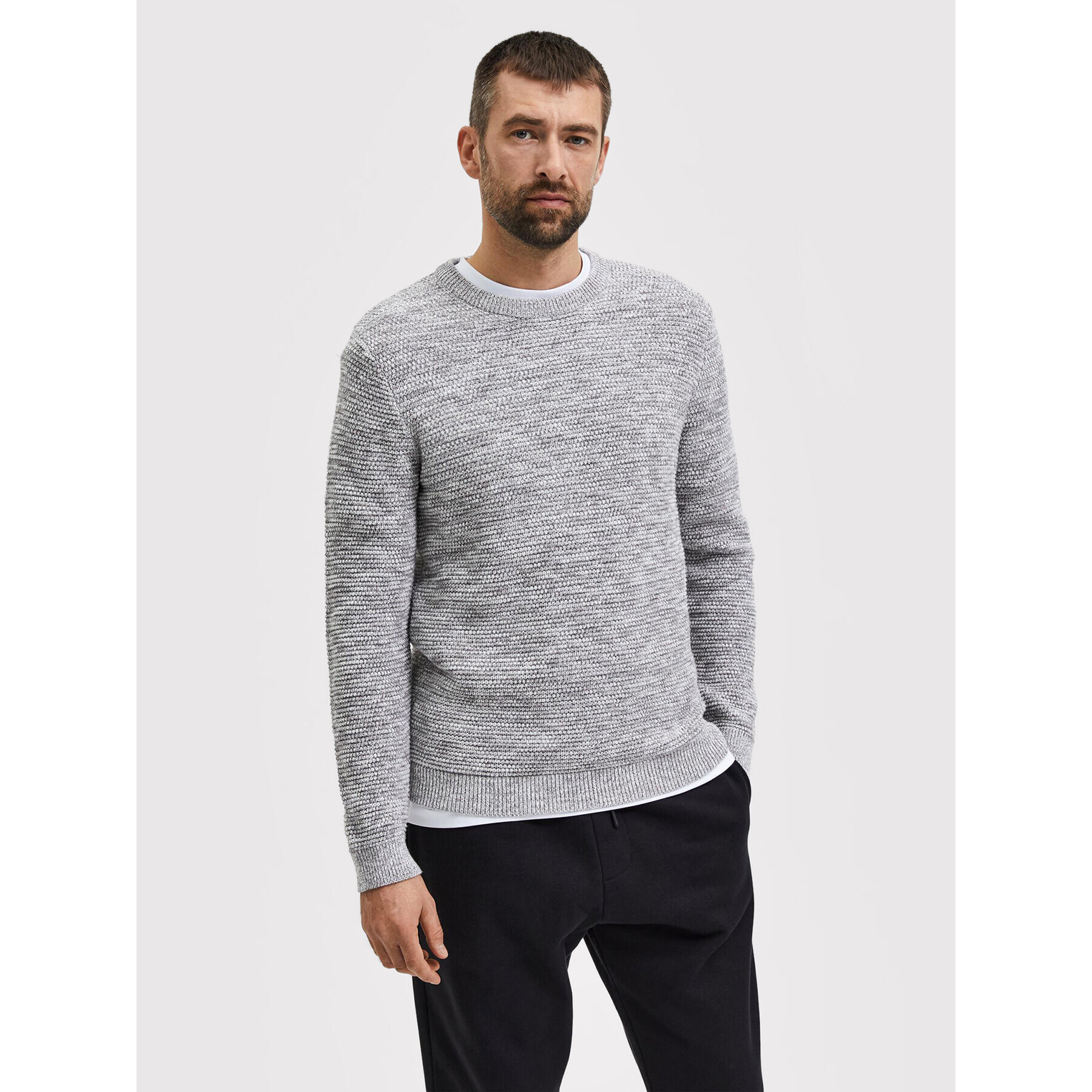 Selected Homme Sweater Vince 16059390 Szürke Regular Fit - Pepit.hu