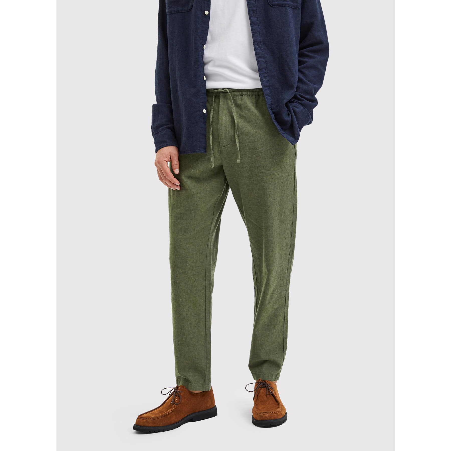 Selected Homme Szövet nadrág Newton 16083584 Zöld Slim Fit - Pepit.hu