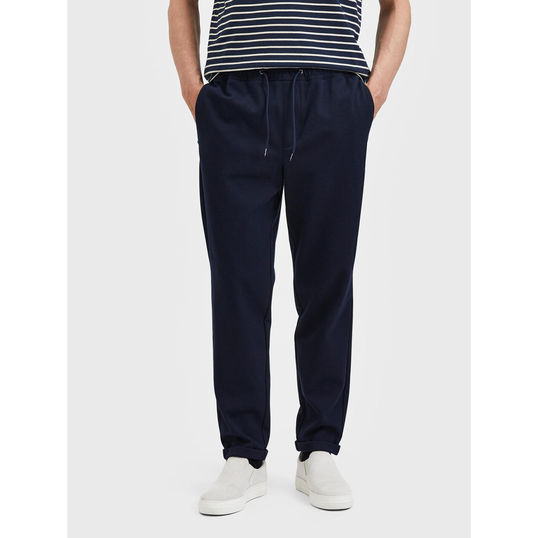 Selected Homme Szövet nadrág Selby 16085172 Sötétkék Slim Fit - Pepit.hu