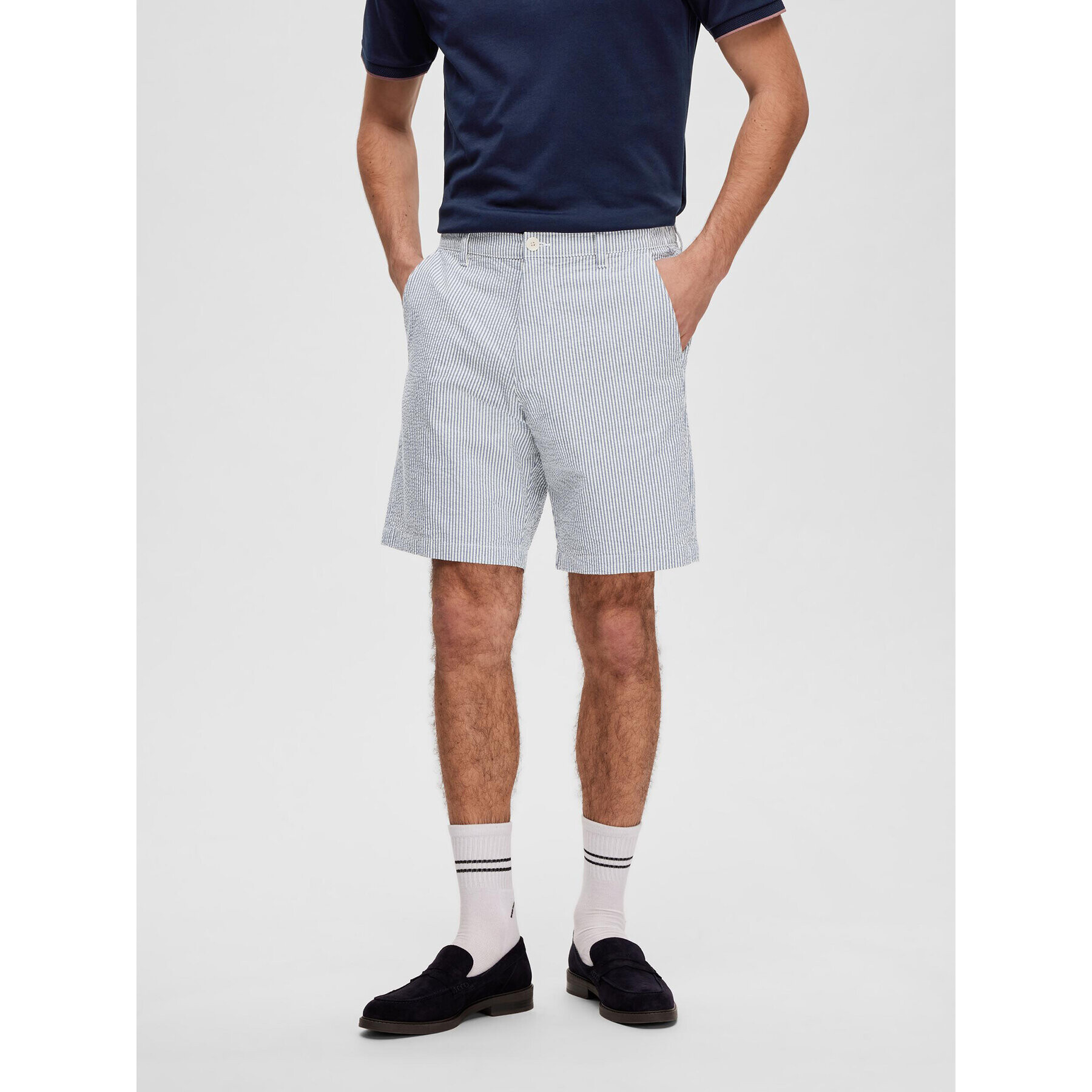 Selected Homme Szövet rövidnadrág 16088250 Fehér Regular Fit - Pepit.hu