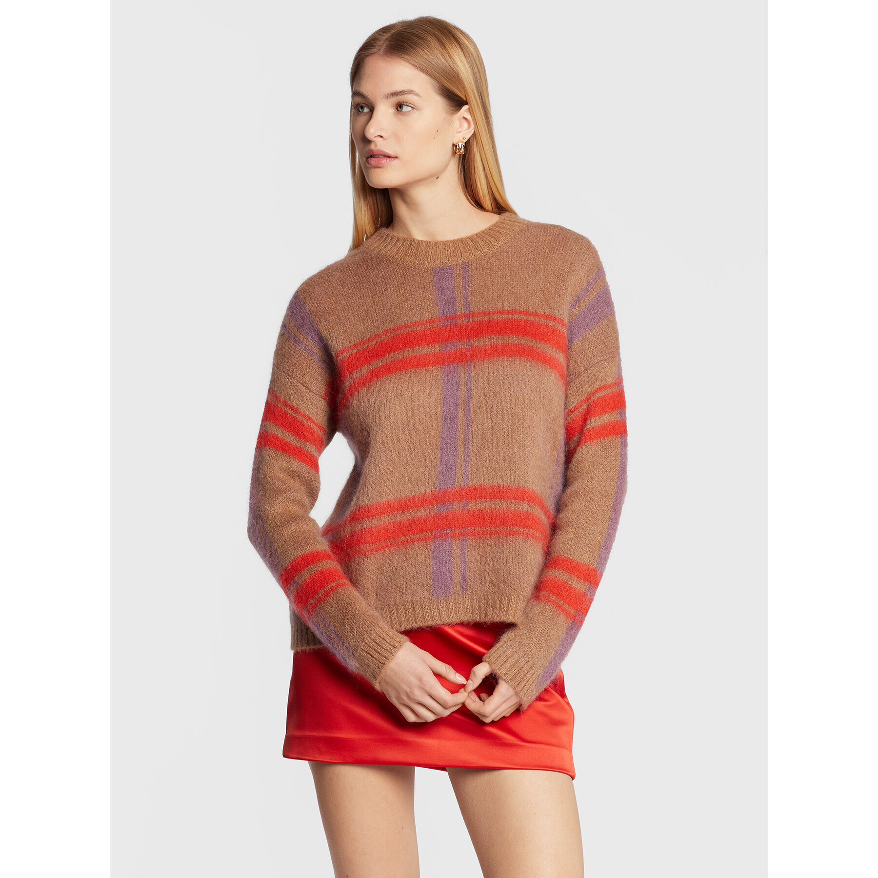 Sisley Sweater 1042L101Y Barna Regular Fit - Pepit.hu