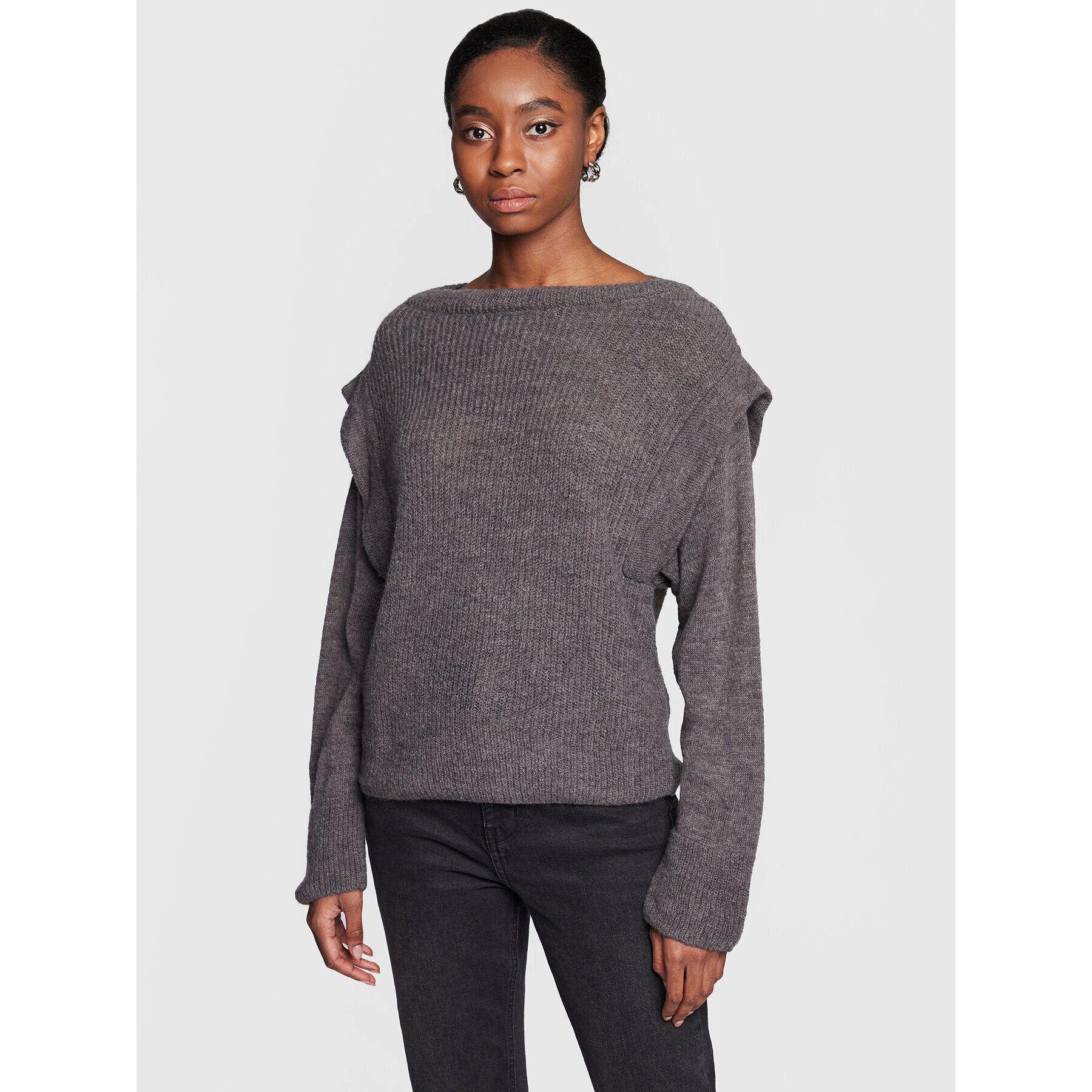 Sisley Sweater 1068M1029 Szürke Boxy Fit - Pepit.hu