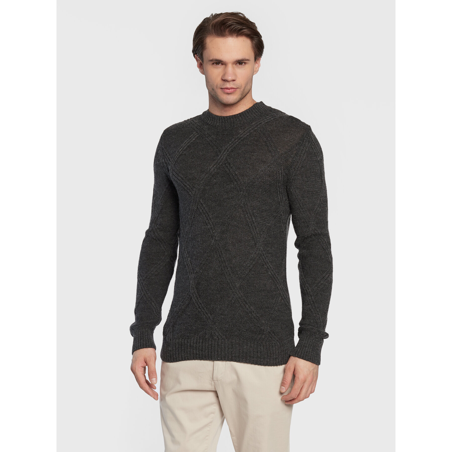 Sisley Sweater 1076S100W Szürke Regular Fit - Pepit.hu