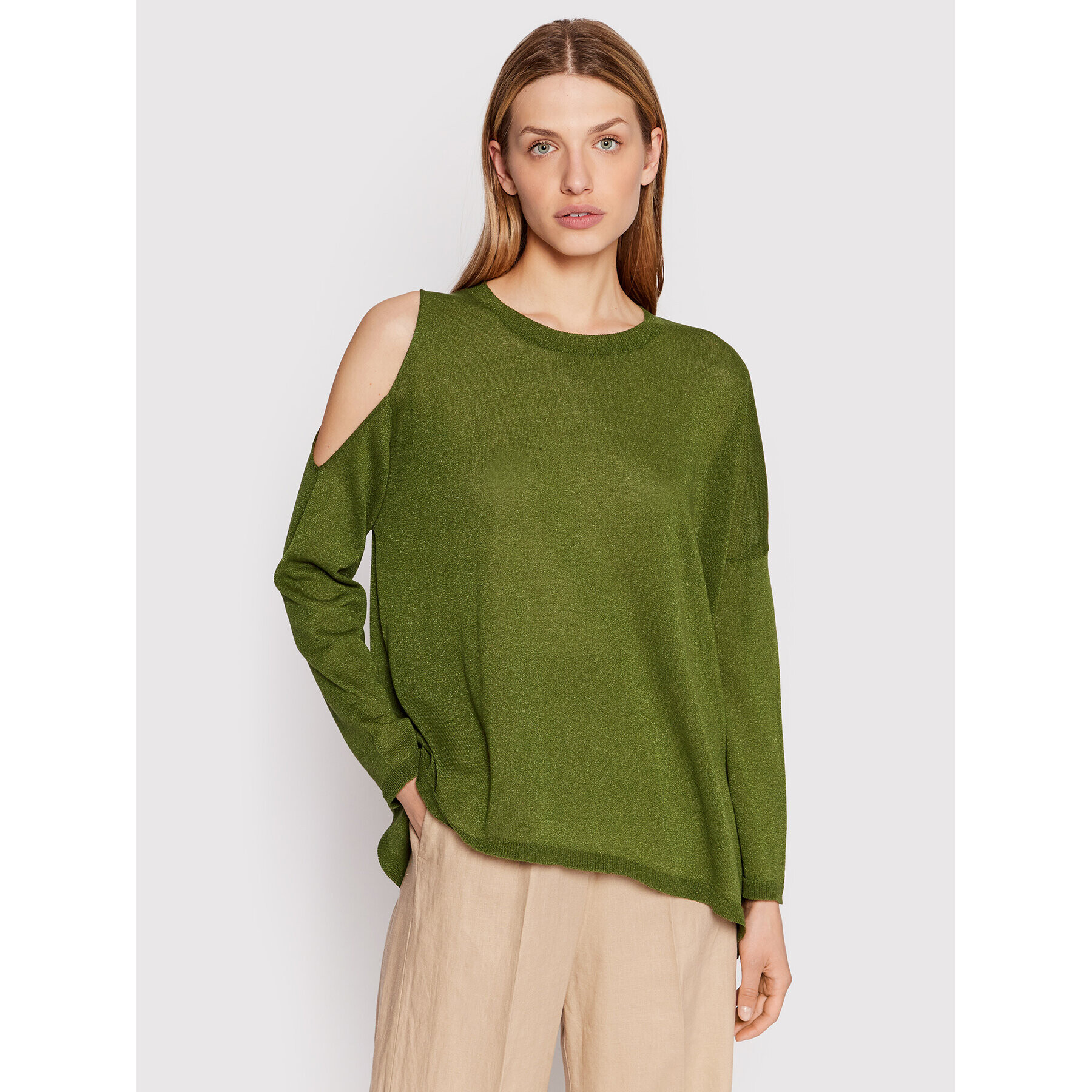 Sisley Sweater 108NM100T Zöld Oversize - Pepit.hu