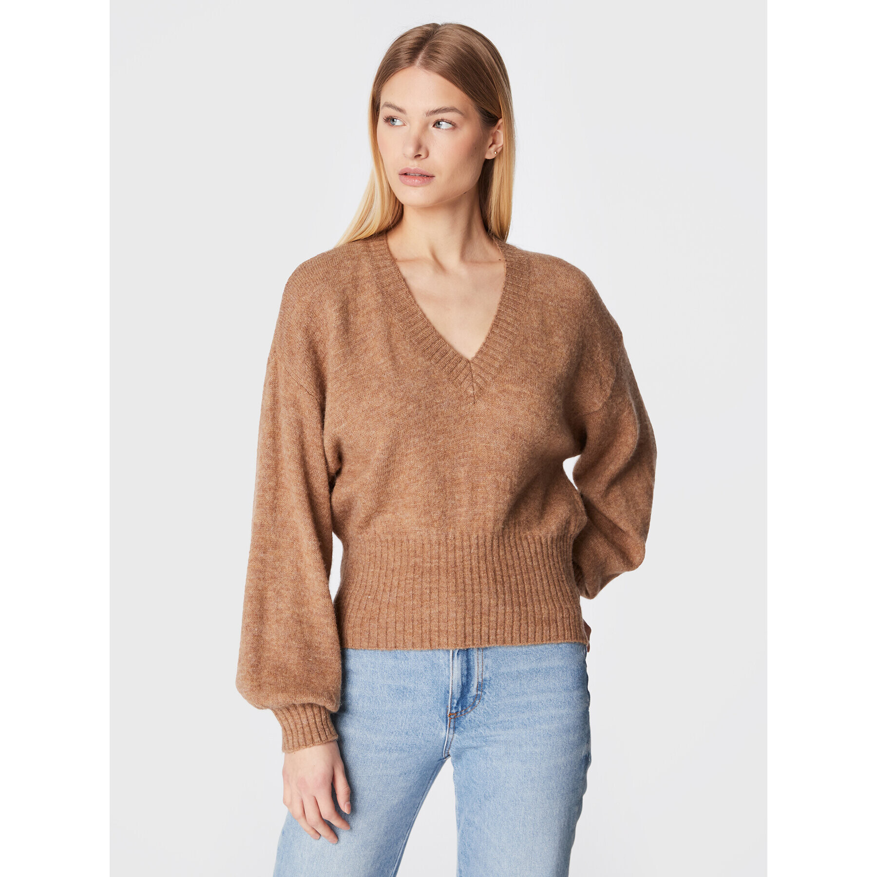 Sisley Sweater 109RM400A Barna Oversize - Pepit.hu