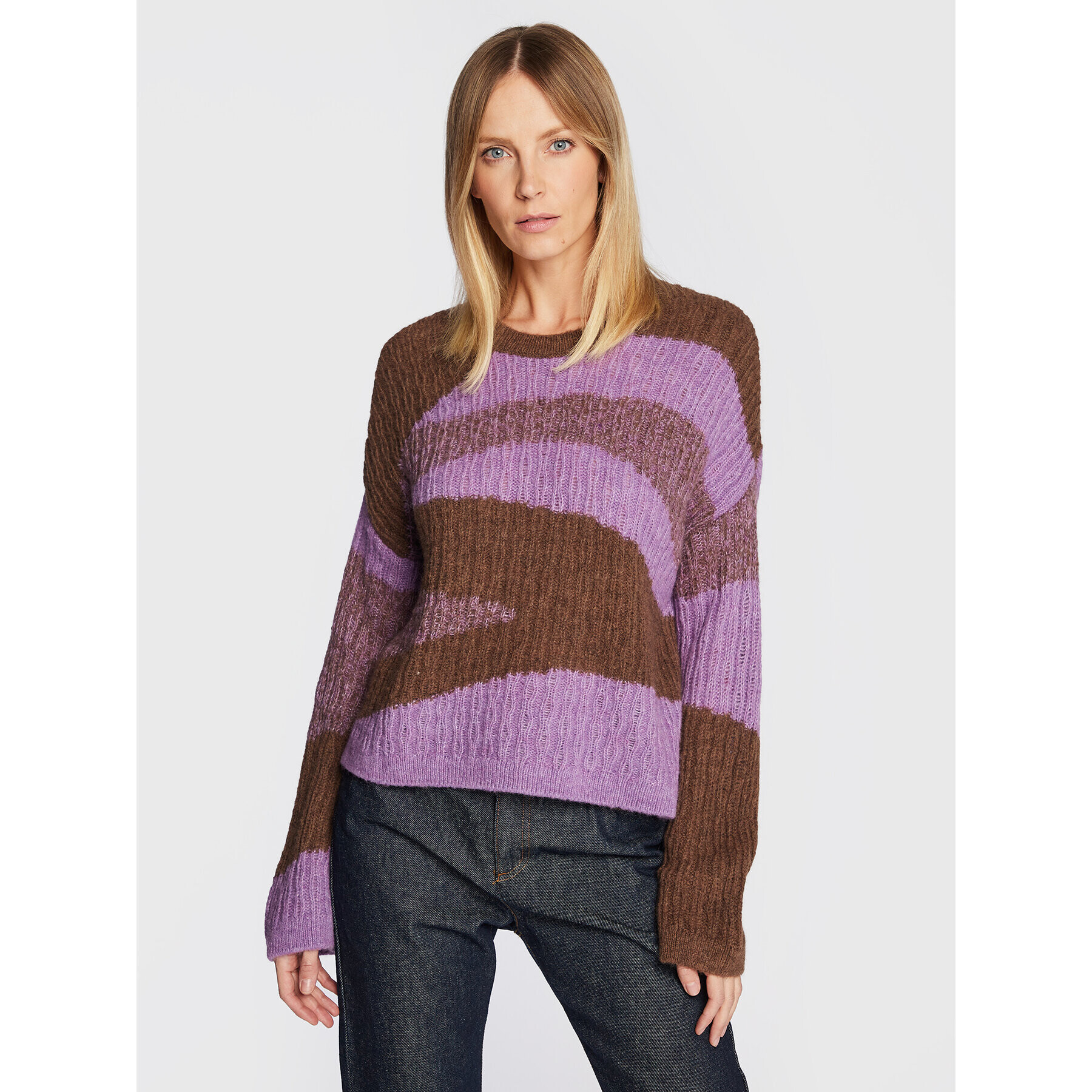 Sisley Sweater 1268L101U Lila Regular Fit - Pepit.hu