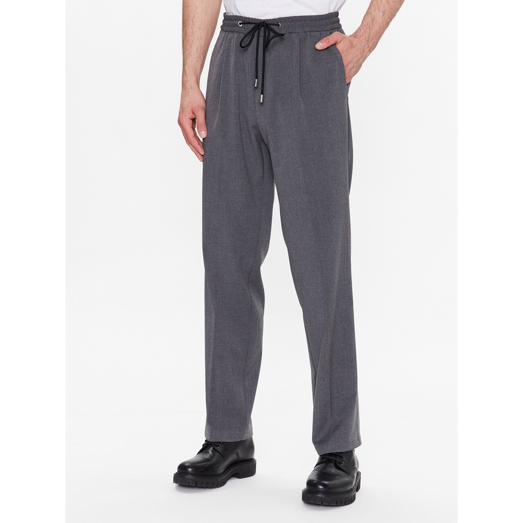 Sisley Szövet nadrág 4PBMSF027 Szürke Slim Fit - Pepit.hu