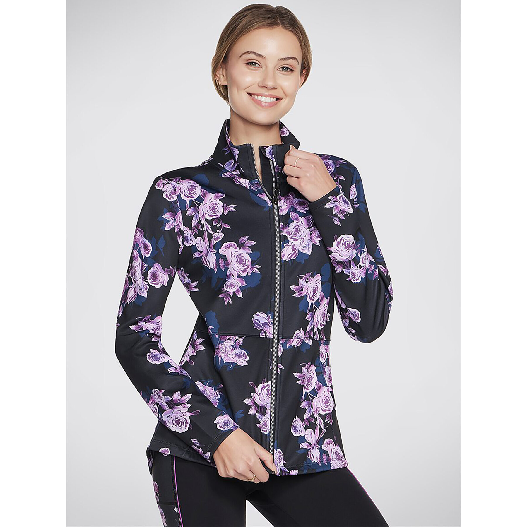 Skechers Anorák Skechcloud Winter Bloom Jacket JA3 Fekete Regular Fit - Pepit.hu