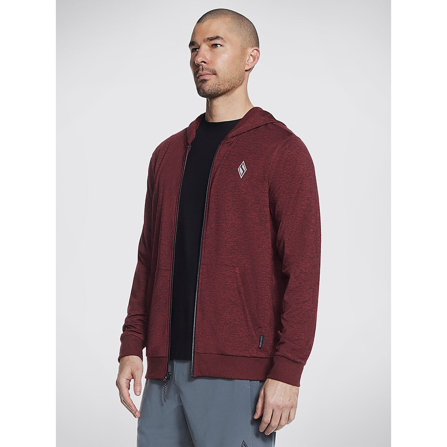 Skechers Átmeneti kabát Knits Ultra Go Full Zip Hoodie JA26 Piros Regular Fit - Pepit.hu