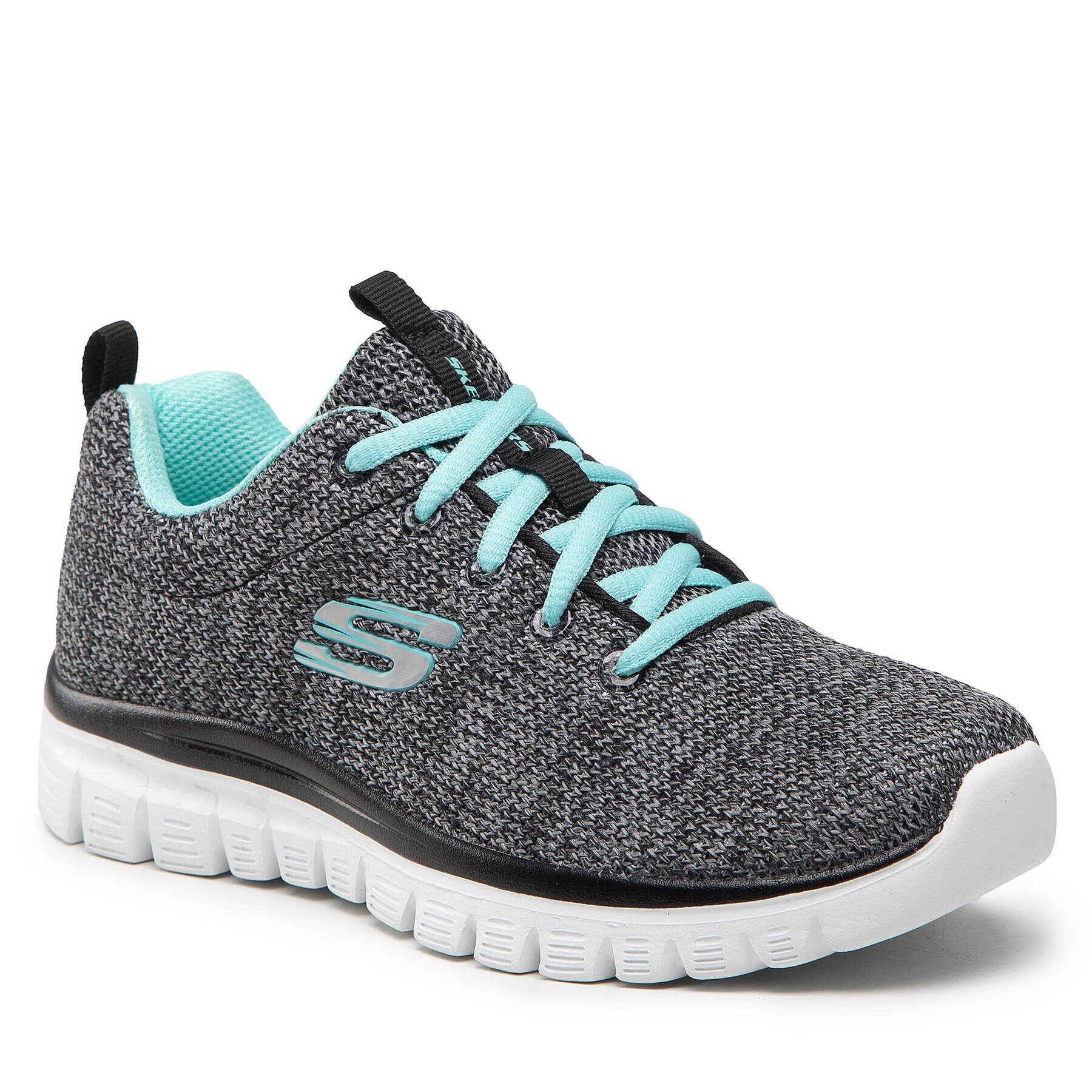 Skechers Cipő Twisted Fortune 12614/BKTQ Szürke - Pepit.hu