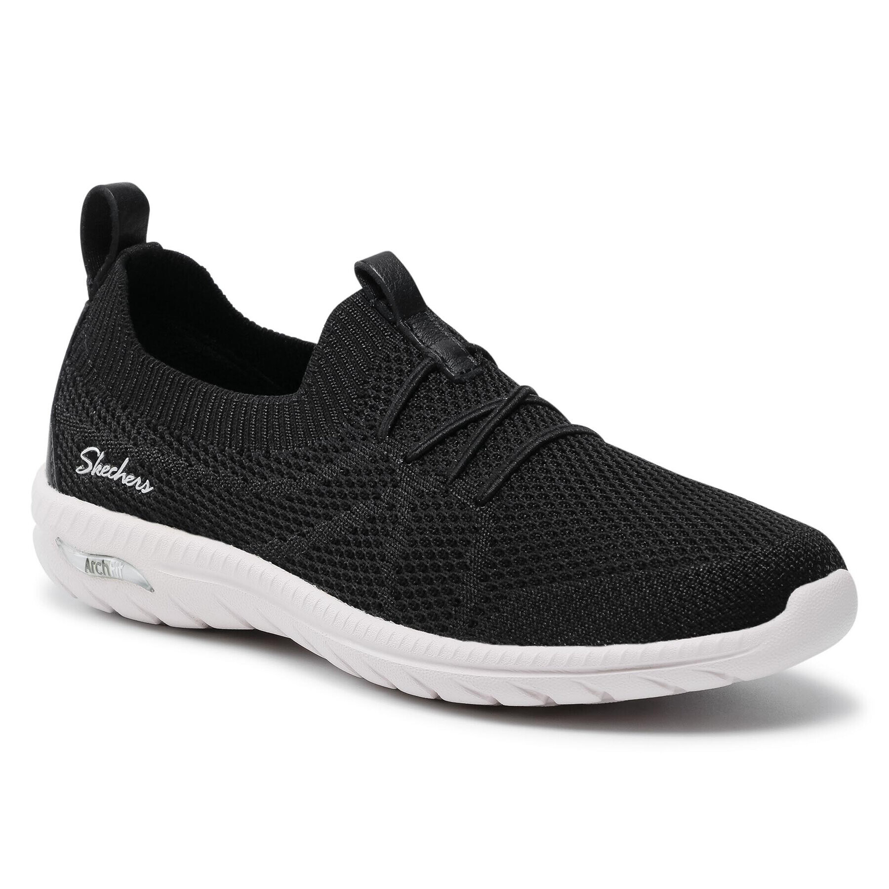 Skechers Félcipő Arch Fit Flex 100285/BKW Fekete - Pepit.hu