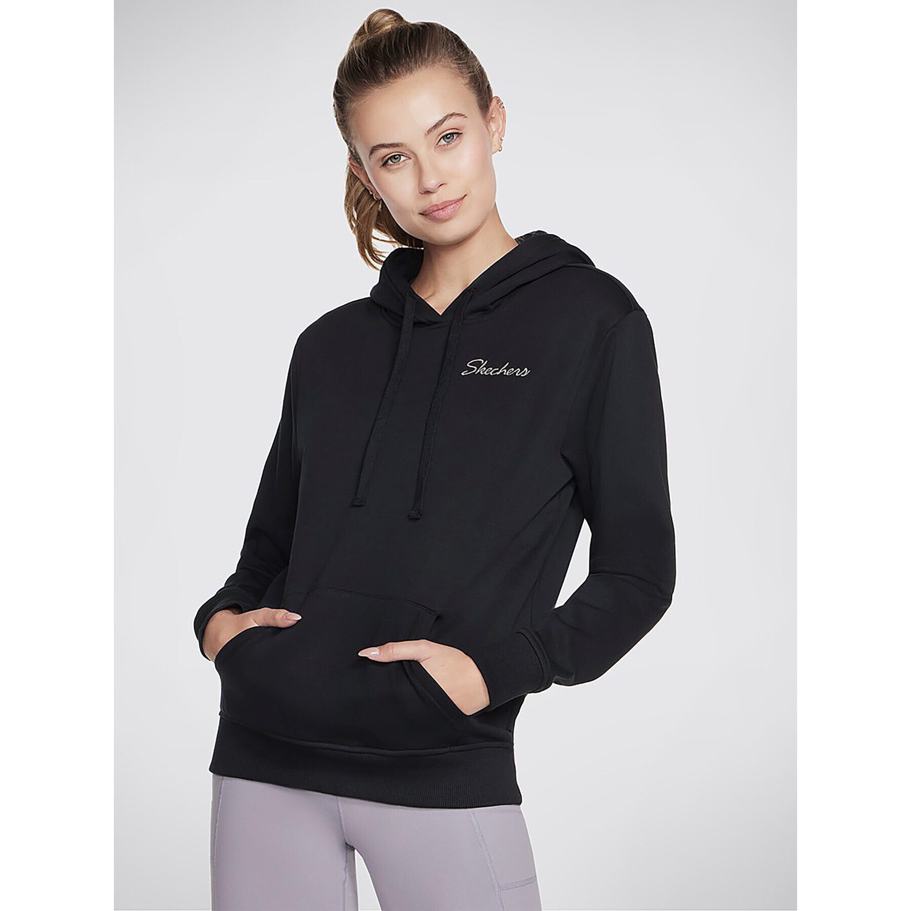 Skechers Pulóver Signature Po Hoodie WHD116 Fekete Regular Fit - Pepit.hu