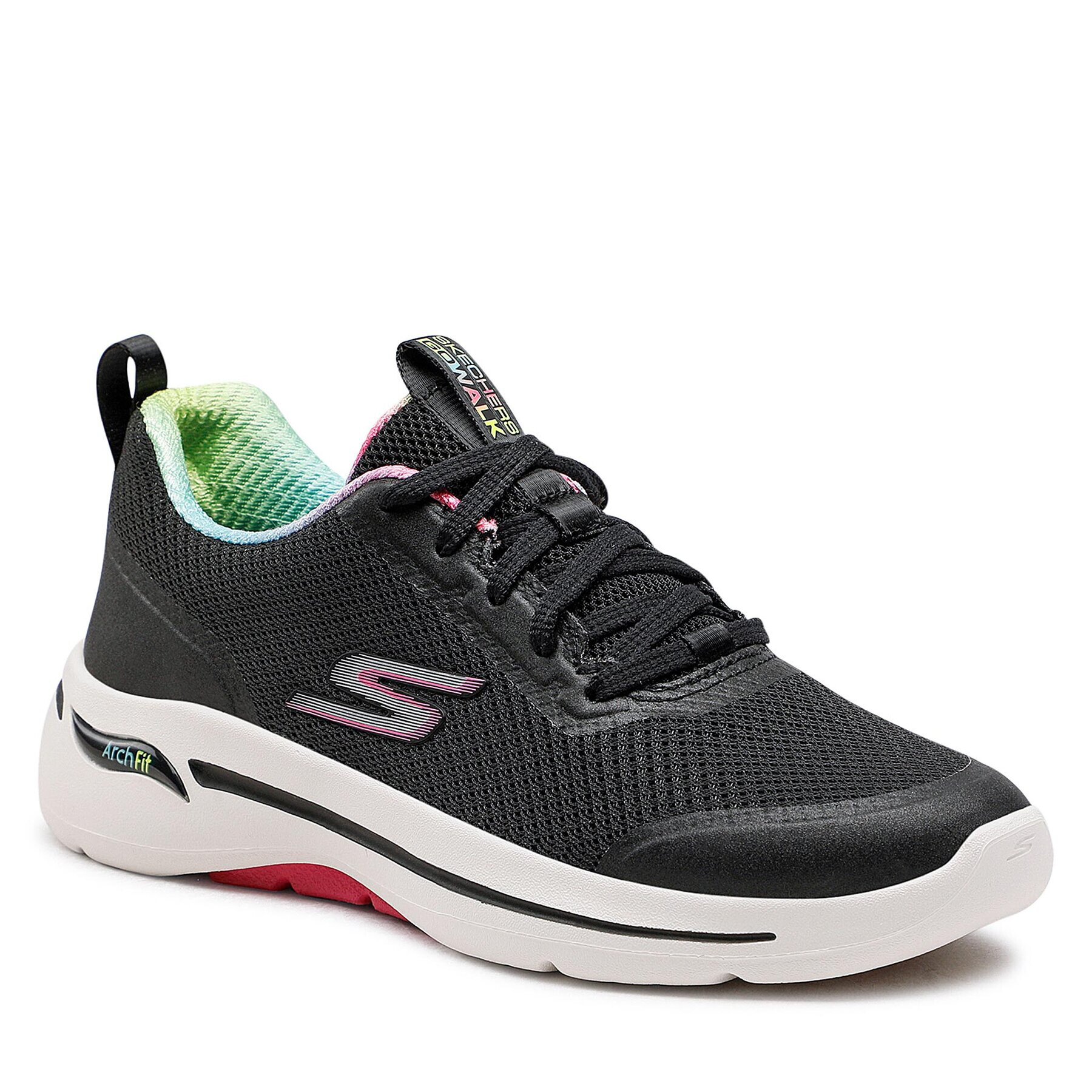 Skechers Sportcipő Go Walk Arch Fit 124868/BKHP Fekete - Pepit.hu