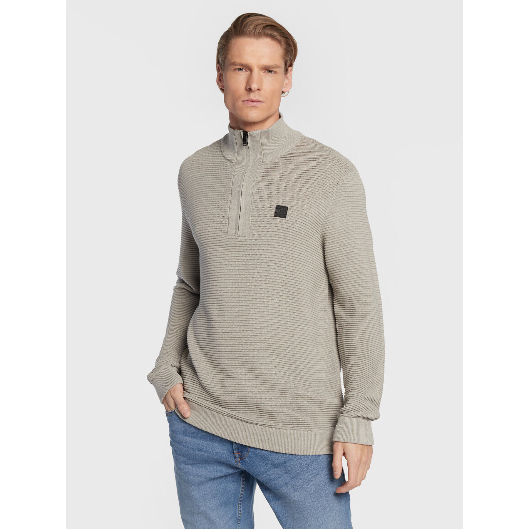 Solid Sweater 21106433 Szürke Regular Fit - Pepit.hu