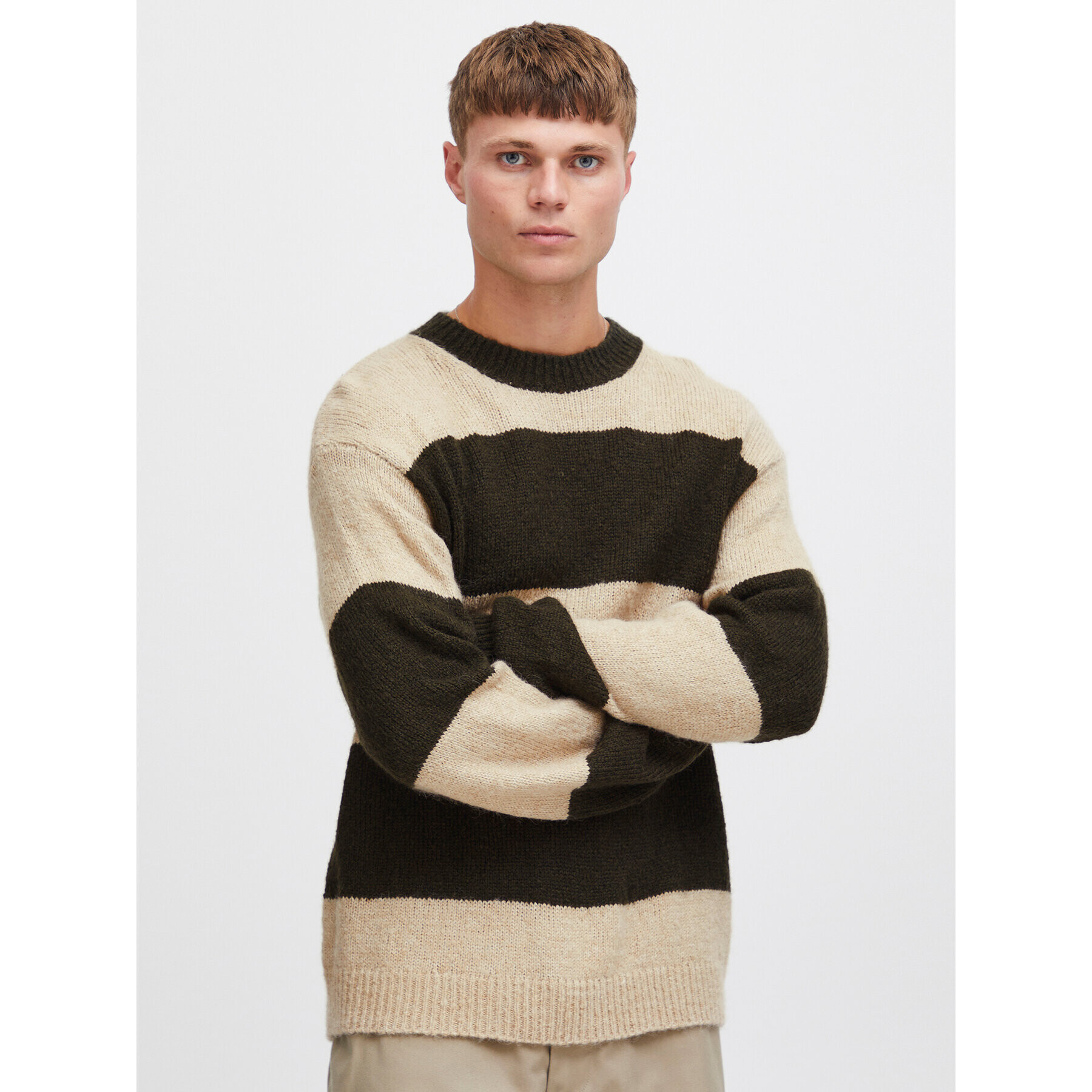 Solid Sweater 21108051 Zöld Regular Fit - Pepit.hu