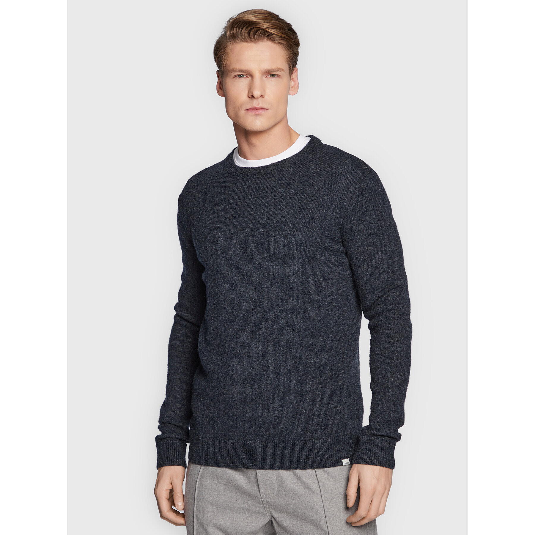 Solid Sweater Dylion 21107341 Sötétkék Regular Fit - Pepit.hu