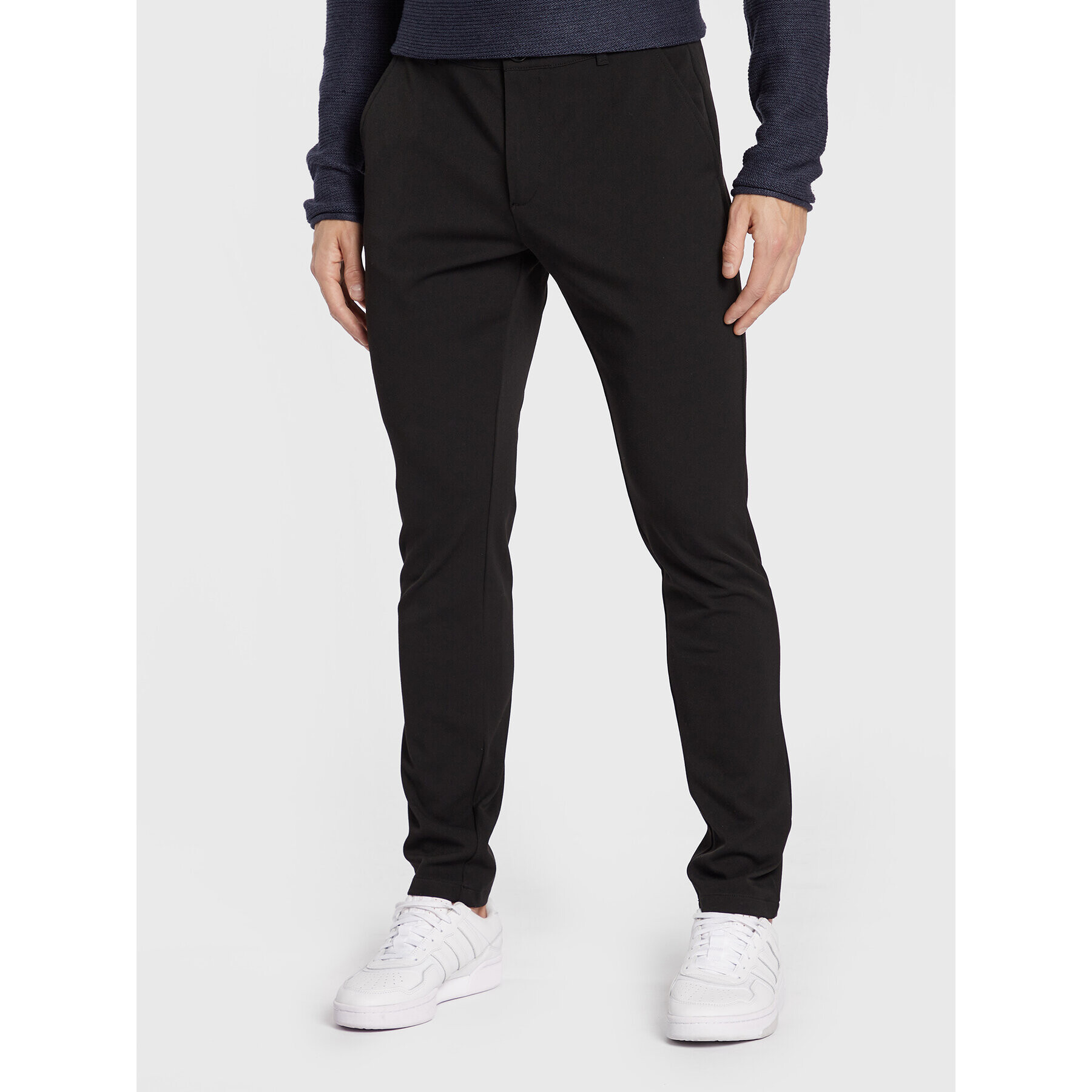 Solid Szövet nadrág Frederic 21200141 Fekete Slim Fit - Pepit.hu