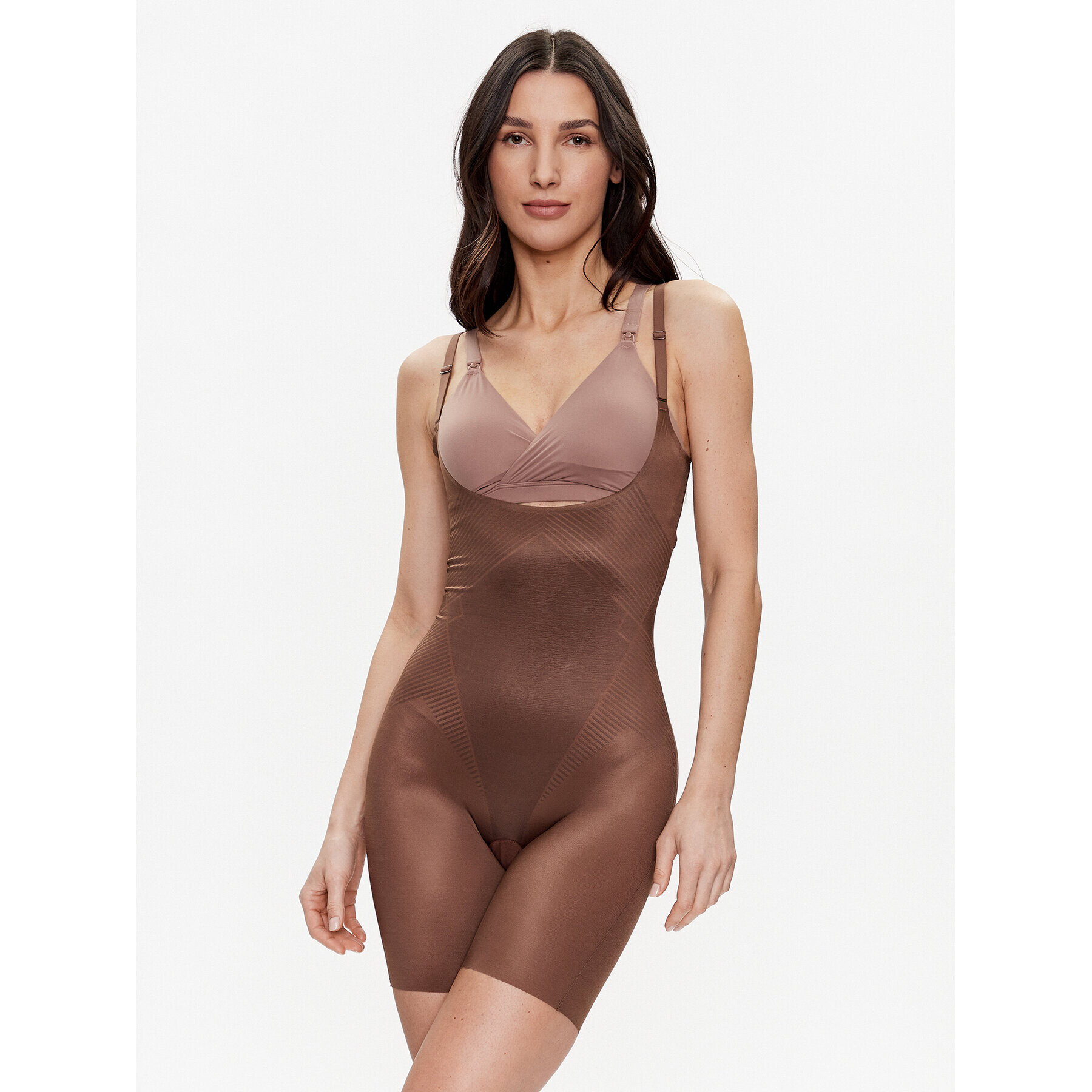 SPANX Alakformáló fehérnemű Thinstincts® 2.0 Open-Bust Mid-Thigh 10235R Barna - Pepit.hu