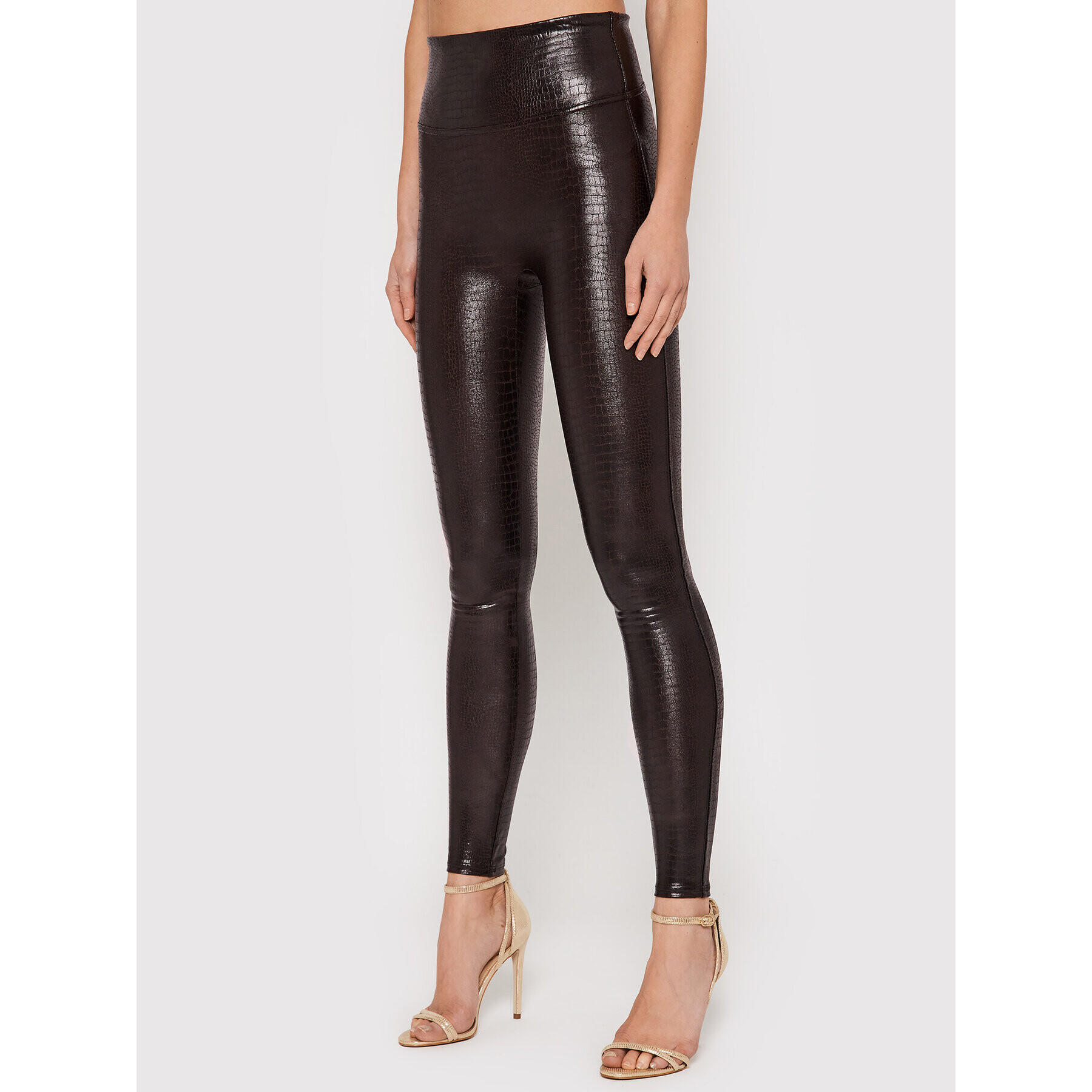 SPANX Leggings Faux Leather Croc 20303R Barna Slim Fit - Pepit.hu