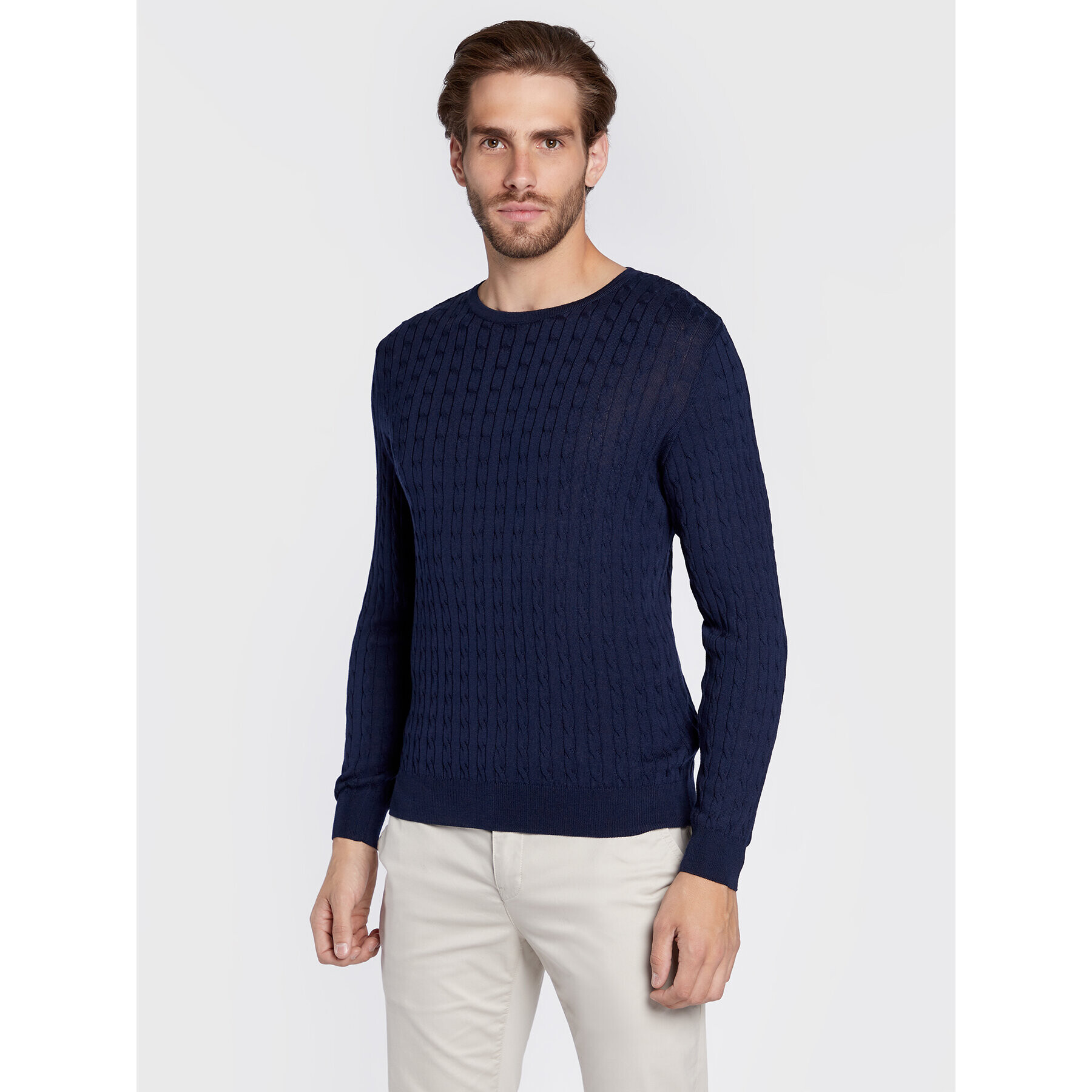 Stenströms Sweater 422285 1355 Sötétkék Regular Fit - Pepit.hu