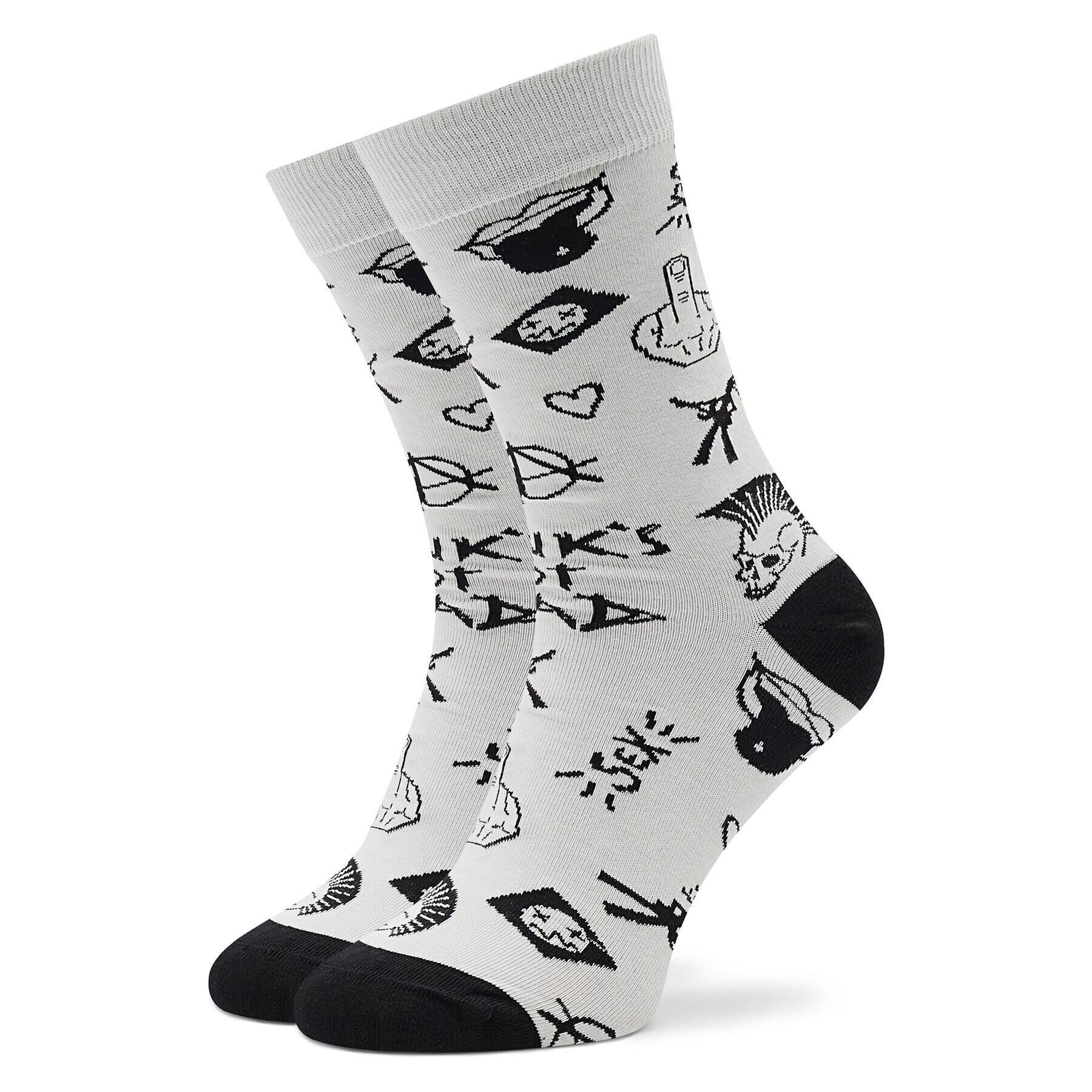 Stereo Socks Unisex Magasszárú Zokni Punk Fehér - Pepit.hu