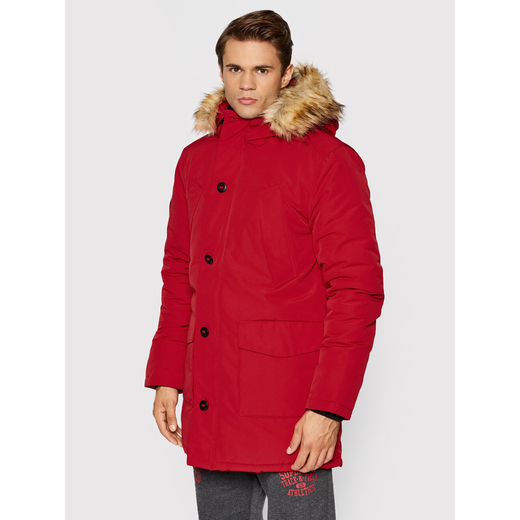 Superdry Parka Everest M5011192A Piros Regular Fit - Pepit.hu