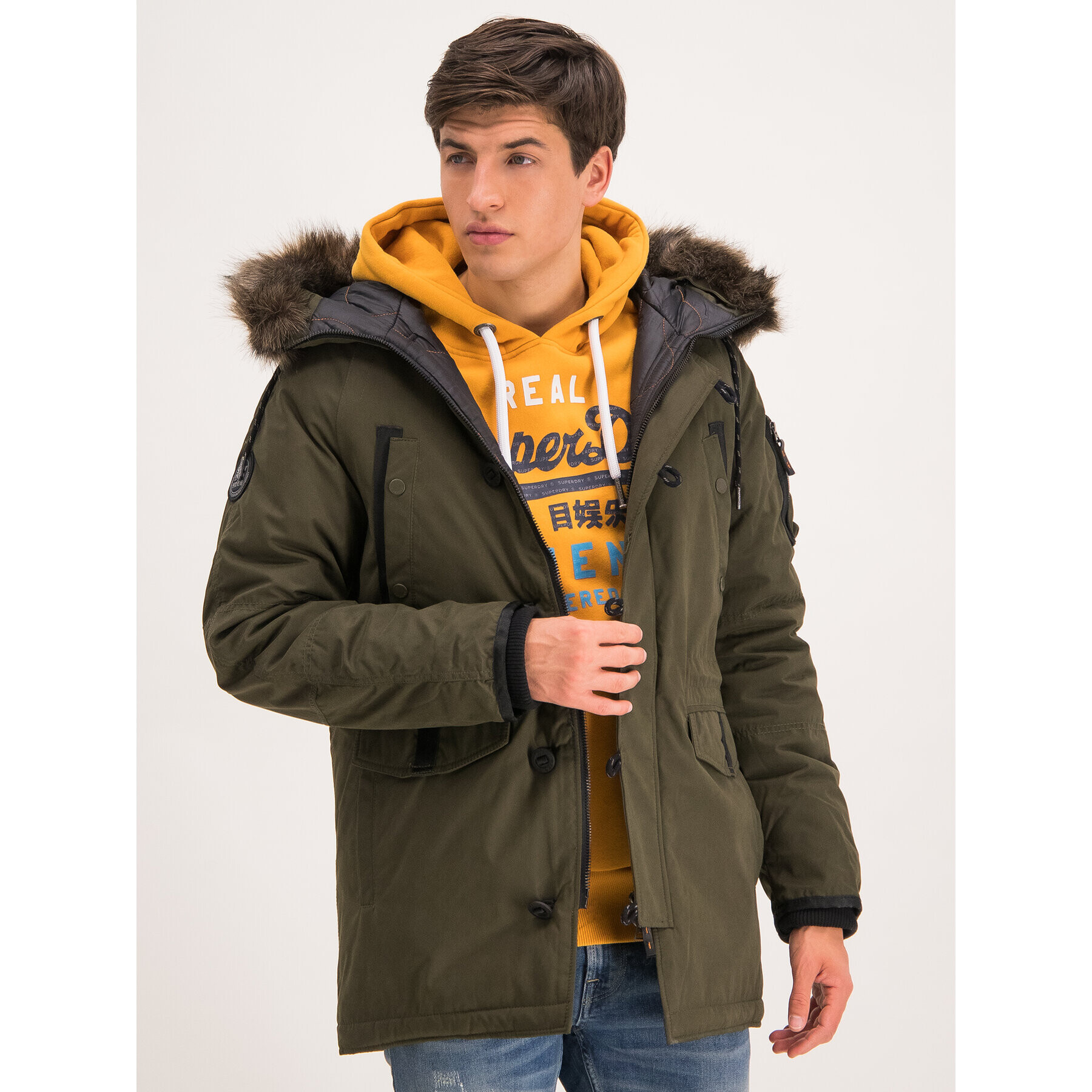 Superdry Parka M5000082A Zöld Regular Fit - Pepit.hu