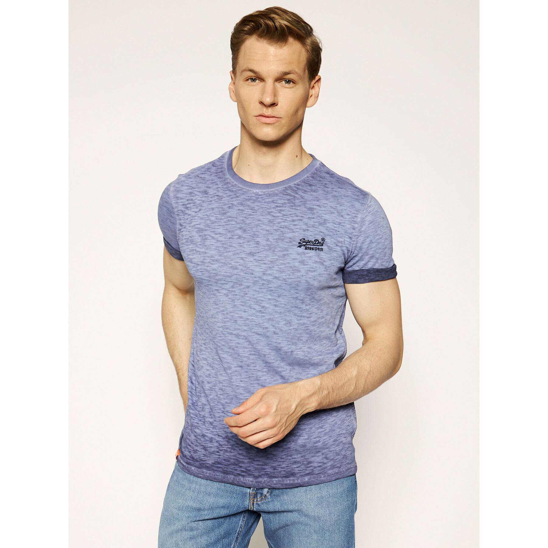 Superdry Póló Ol Low Roller Tee M1010025A Kék Regular Fit - Pepit.hu