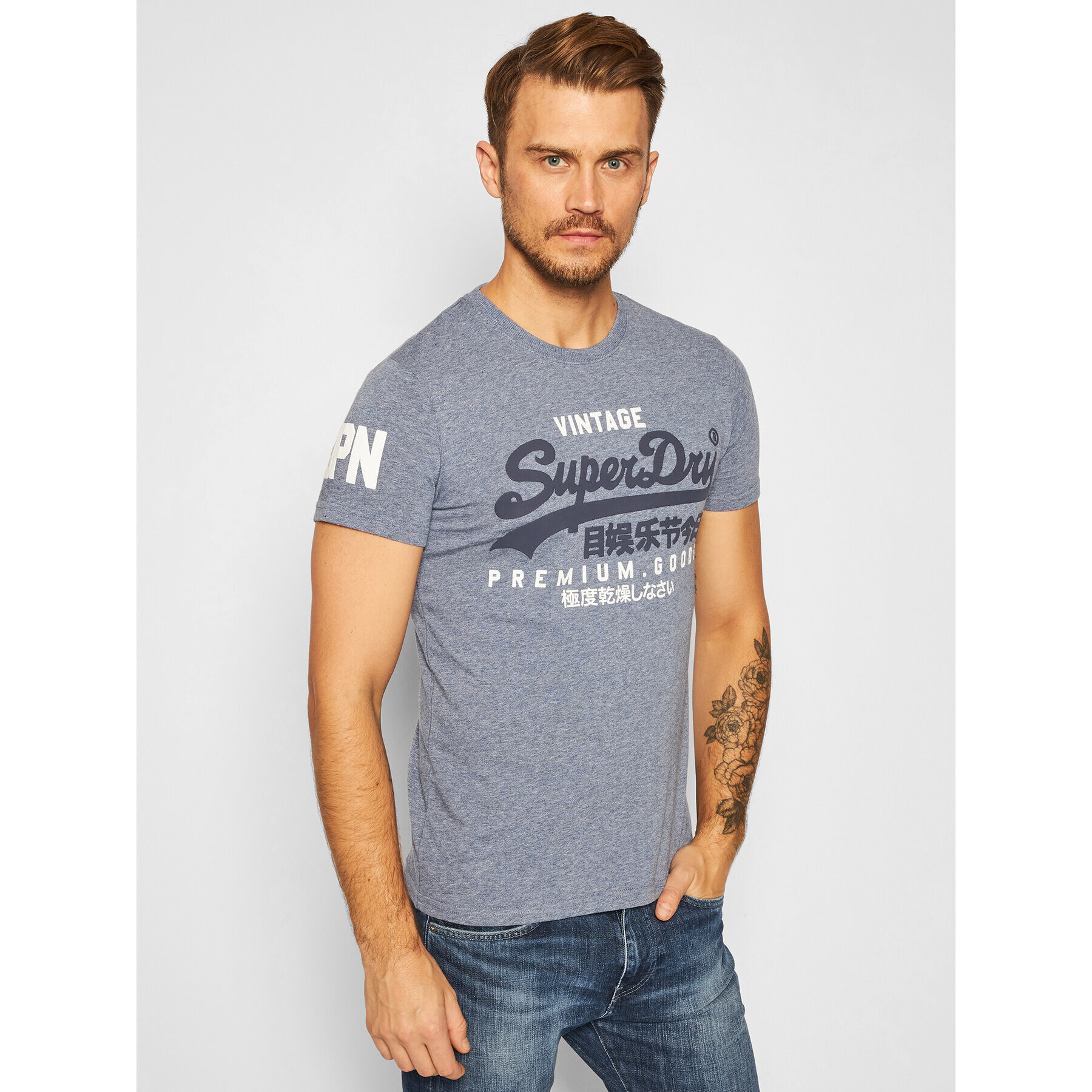 Superdry Póló Vl Ns Tee M1010411A Kék Regular Fit - Pepit.hu