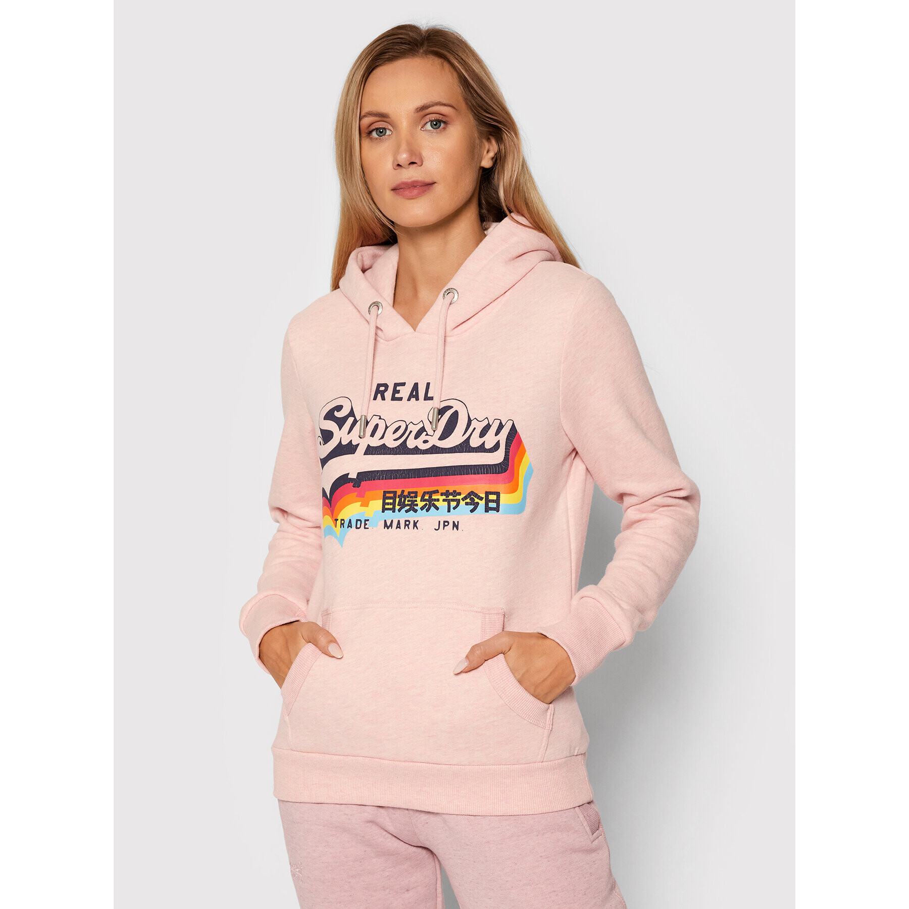 Superdry Pulóver VL Hood W2010455A Rózsaszín Regular Fit - Pepit.hu