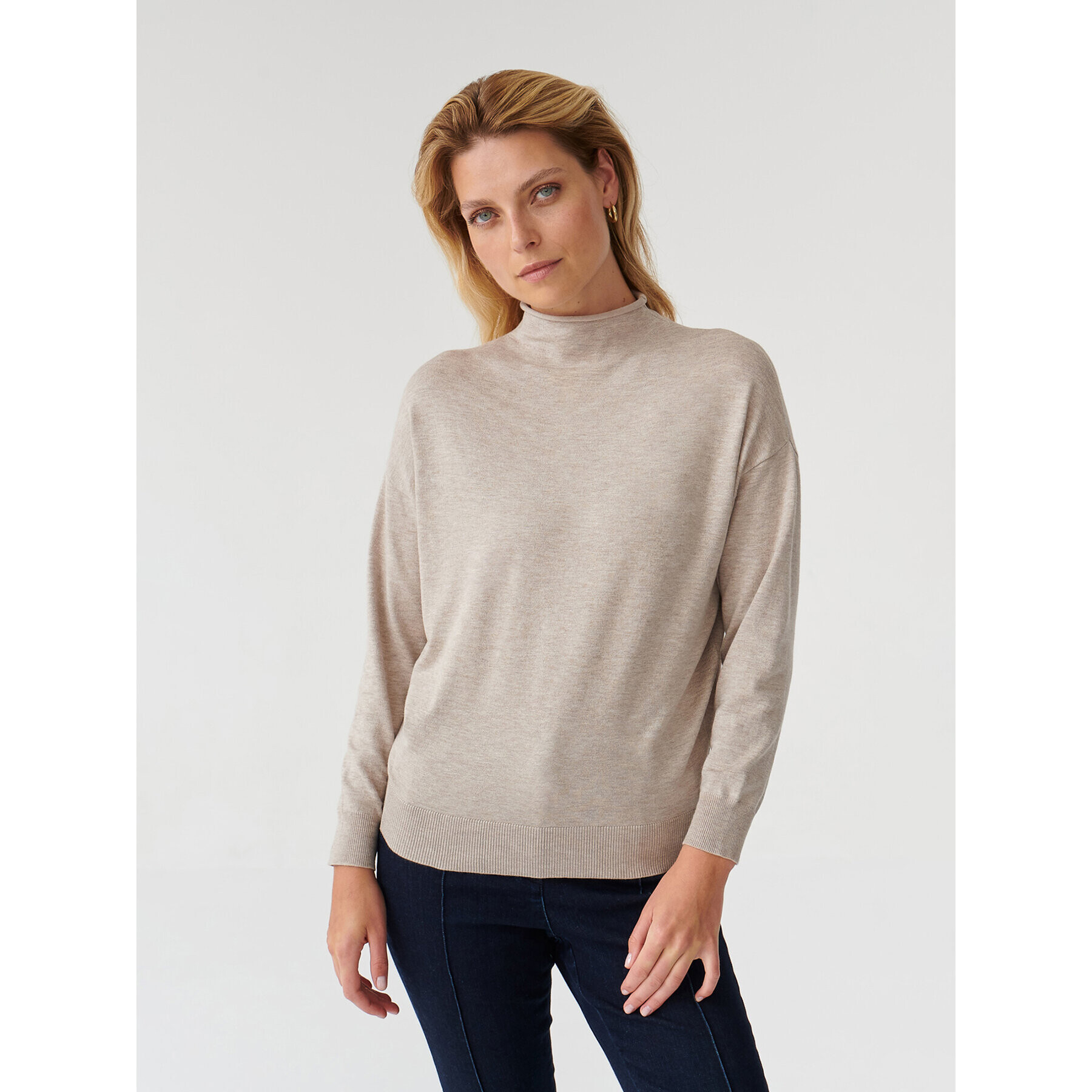 Tatuum Sweater Navi T2318.097 Bézs Regular Fit - Pepit.hu