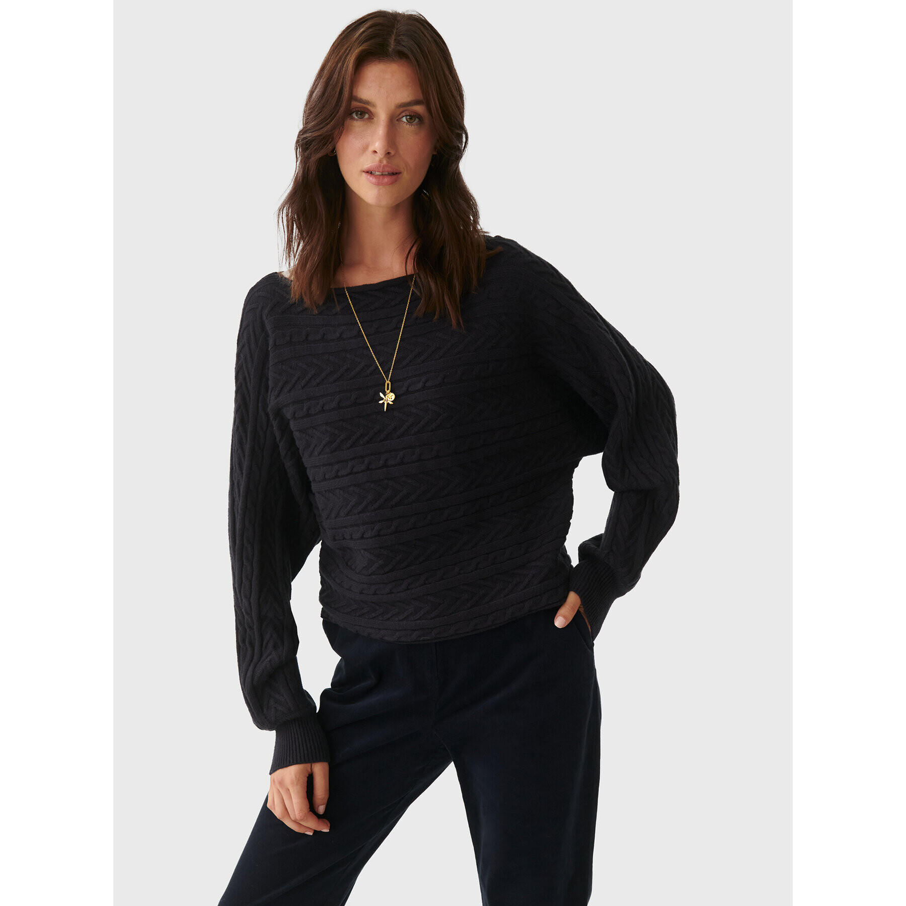 Tatuum Sweater Wenda T2222.090 Sötétkék Relaxed Fit - Pepit.hu