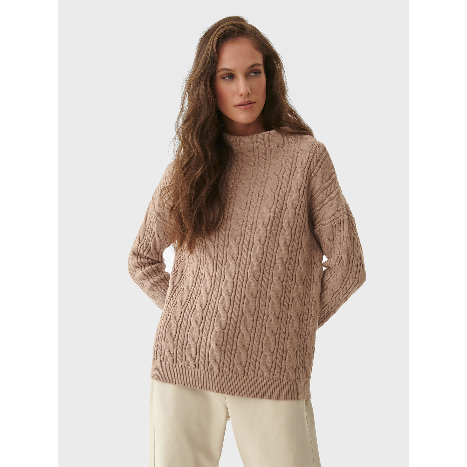 Tatuum Sweater Wenwena T2221.098 Bézs Relaxed Fit - Pepit.hu