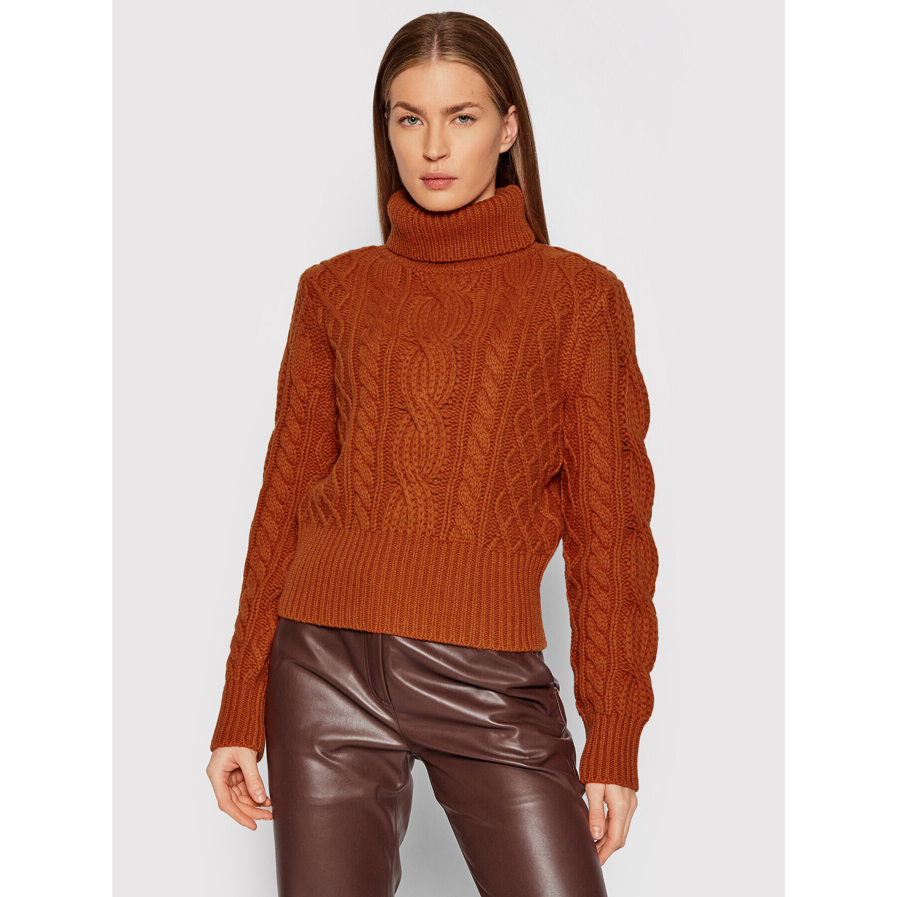 The Kooples Garbó Turtleneck FPUL23016K Narancssárga Regular Fit - Pepit.hu