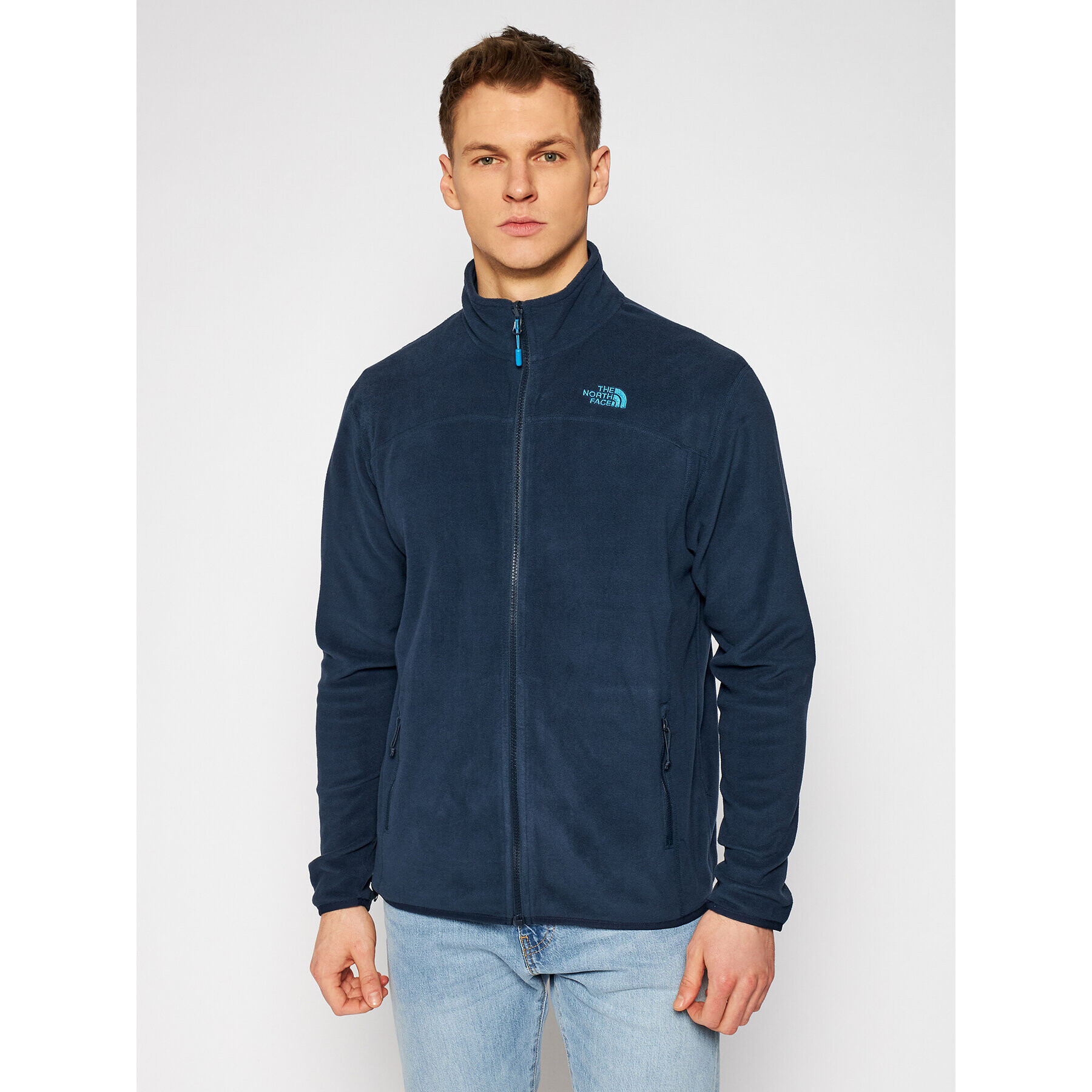 The North Face Polár kabát 100 Glacier Full Zip NF0A2UAQ Sötétkék Regular Fit - Pepit.hu