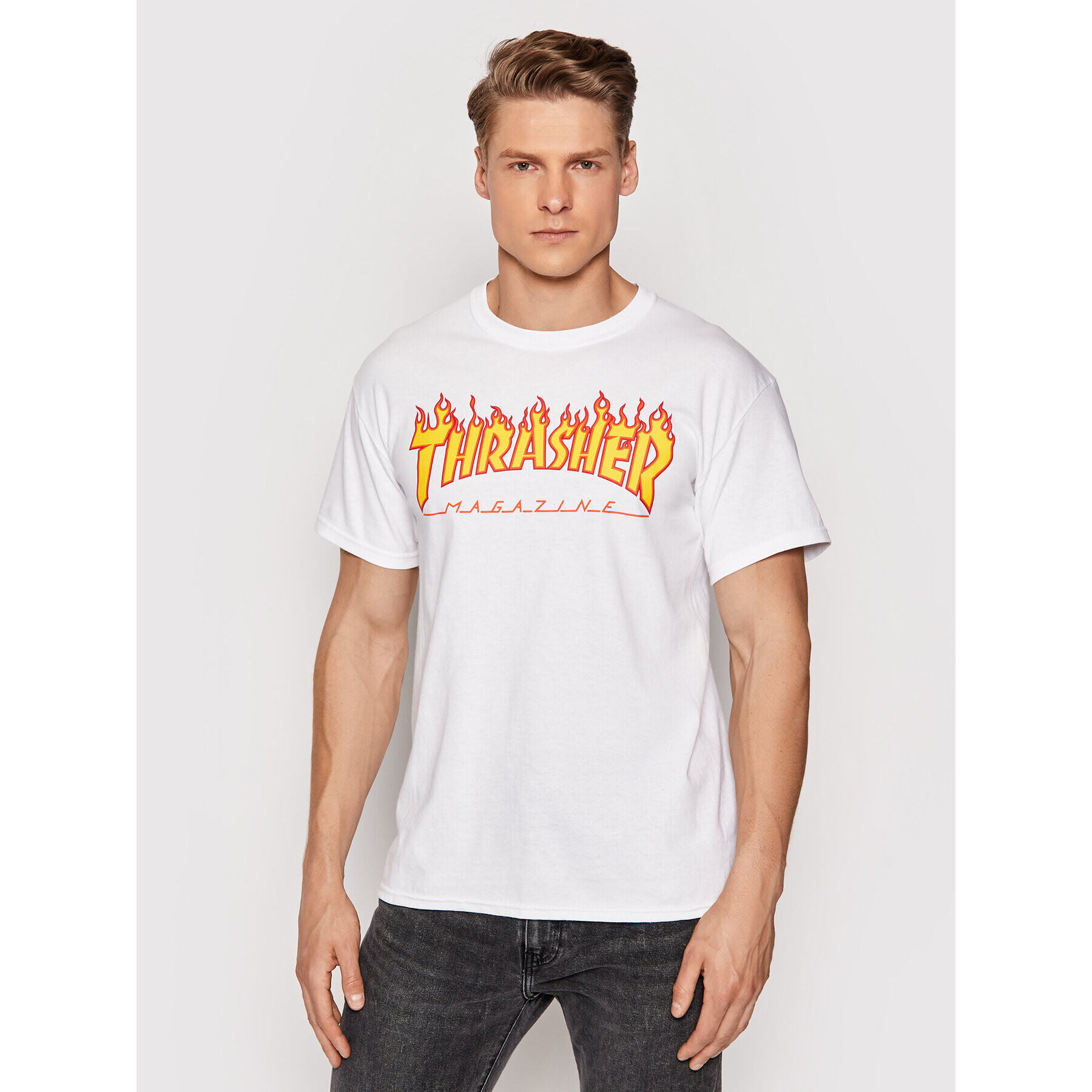 Thrasher Póló Flame Fehér Regular Fit - Pepit.hu