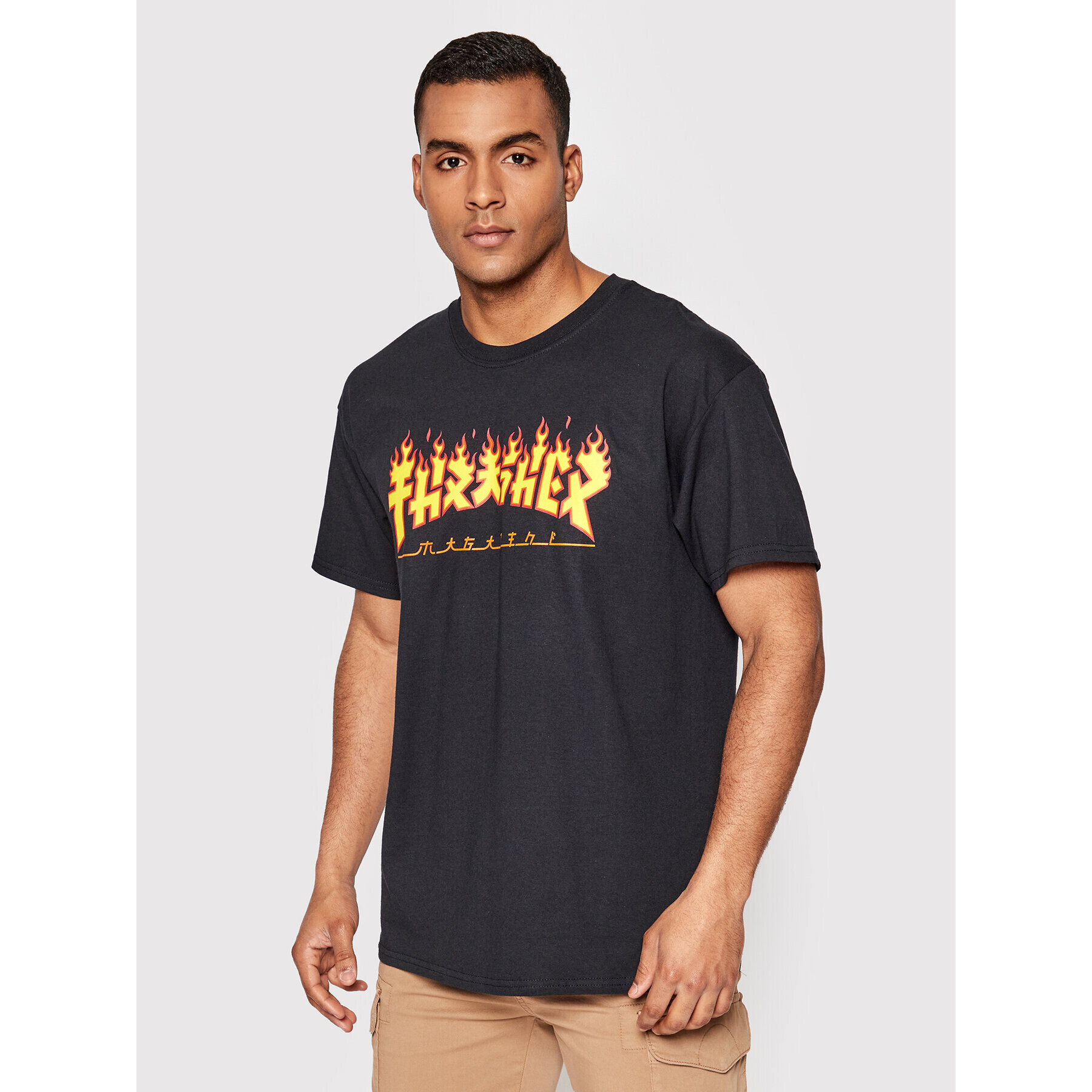 Thrasher Póló Godzilla Flame Fekete Regular Fit - Pepit.hu