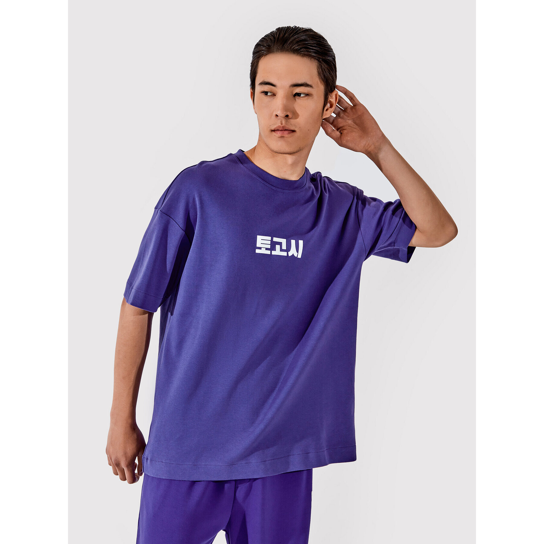 Togoshi Póló Unisex TG22-TSM003 Sötétkék Oversize - Pepit.hu