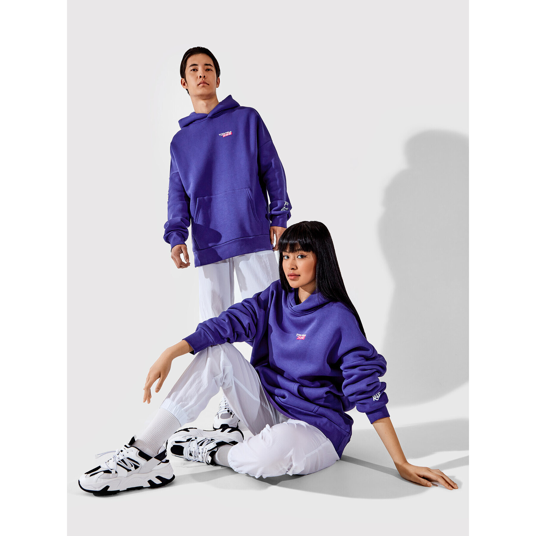 Togoshi Pulóver Unisex TG22-BLU004 Sötétkék Oversize - Pepit.hu