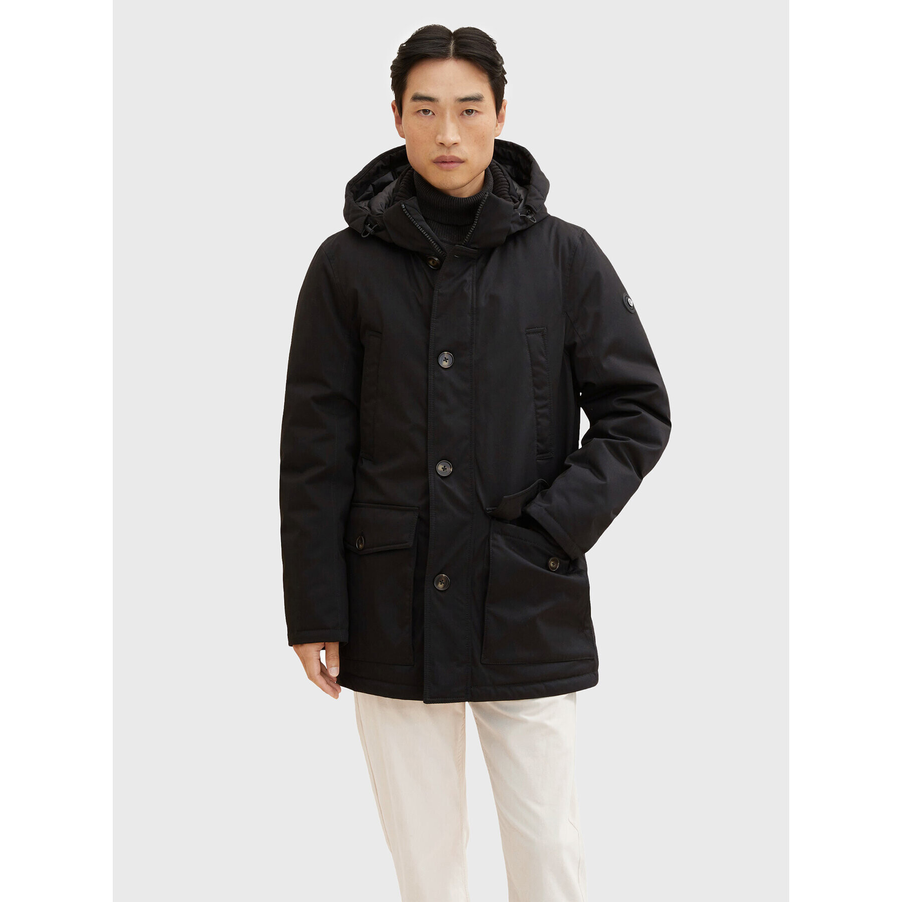 Tom Tailor Parka 1032495 Fekete Regular Fit - Pepit.hu