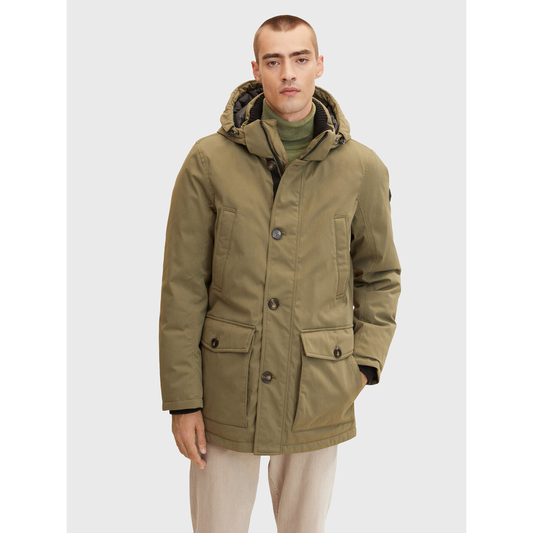 Tom Tailor Parka 1032495 Zöld Regular Fit - Pepit.hu